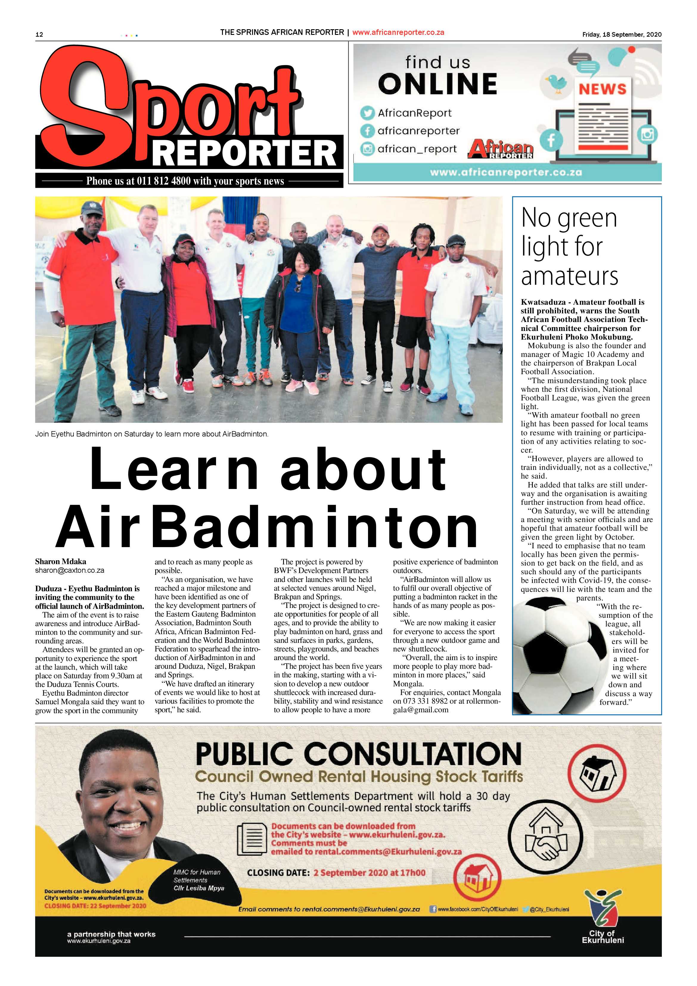 African Reporter 18 September 2020 page 12