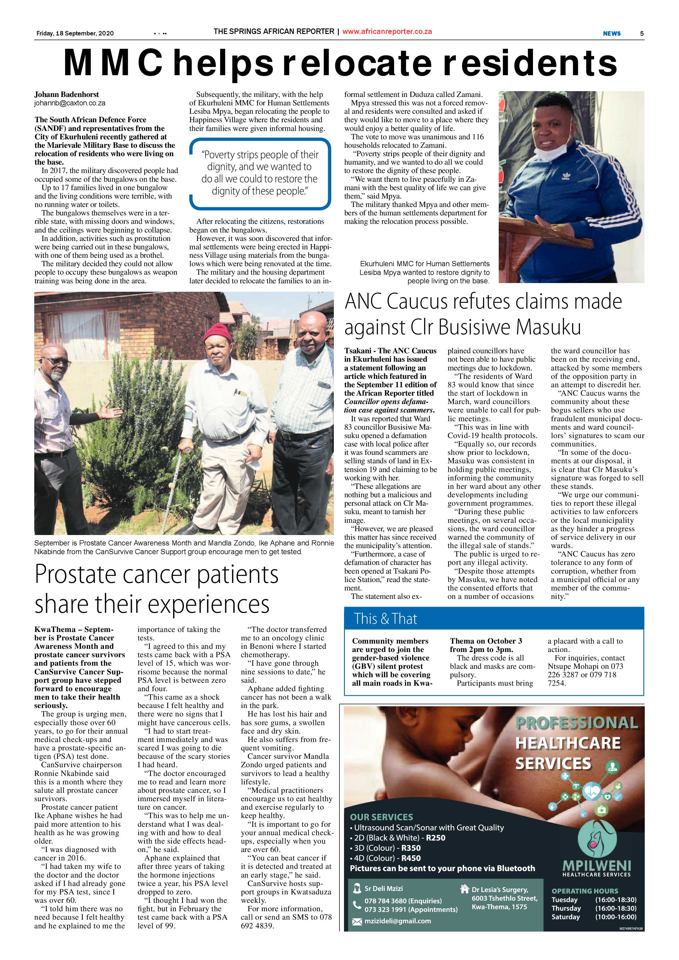 African Reporter 18 September 2020 page 5