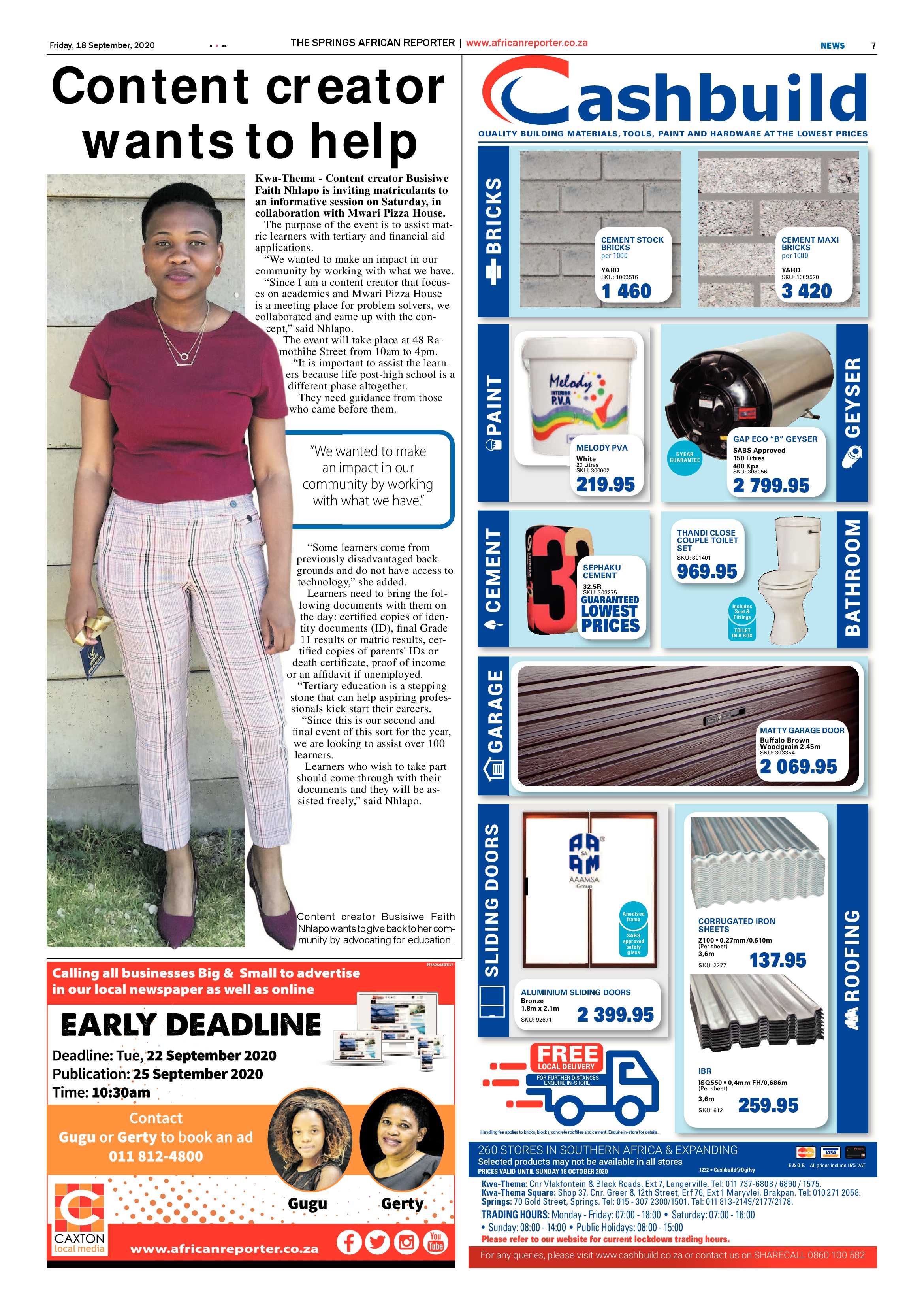 African Reporter 18 September 2020 page 7