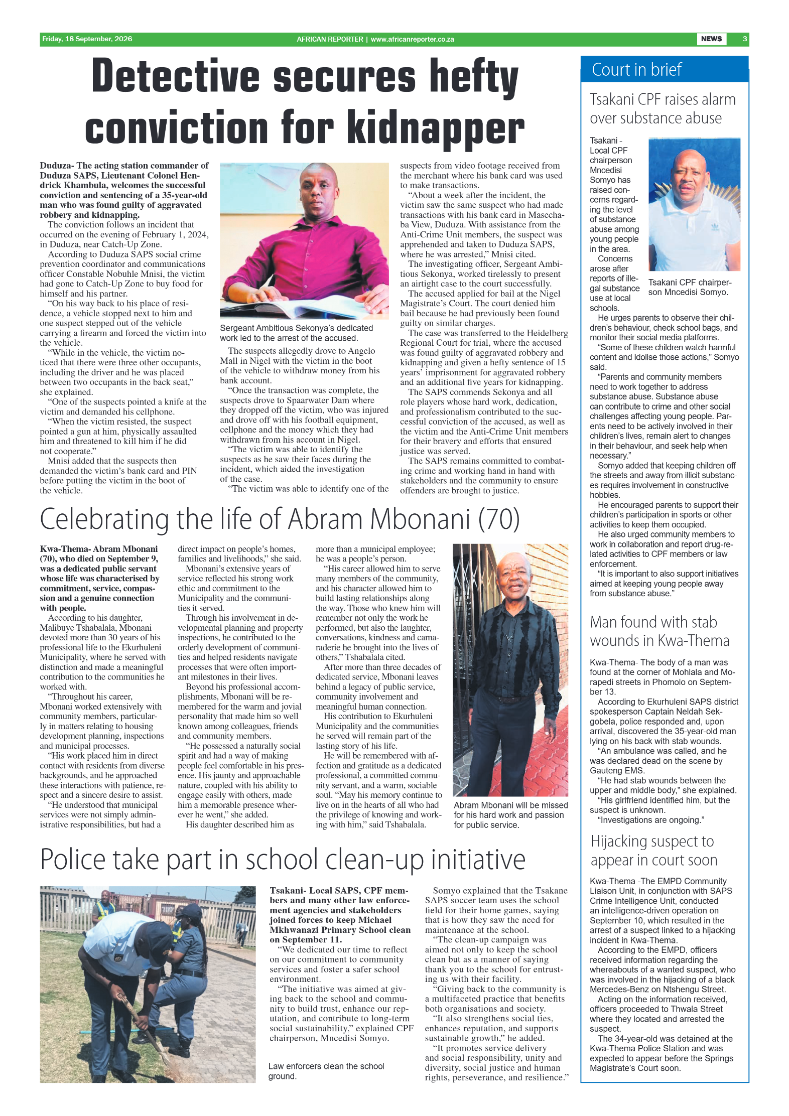 African Reporter 18 September 2026 page 3