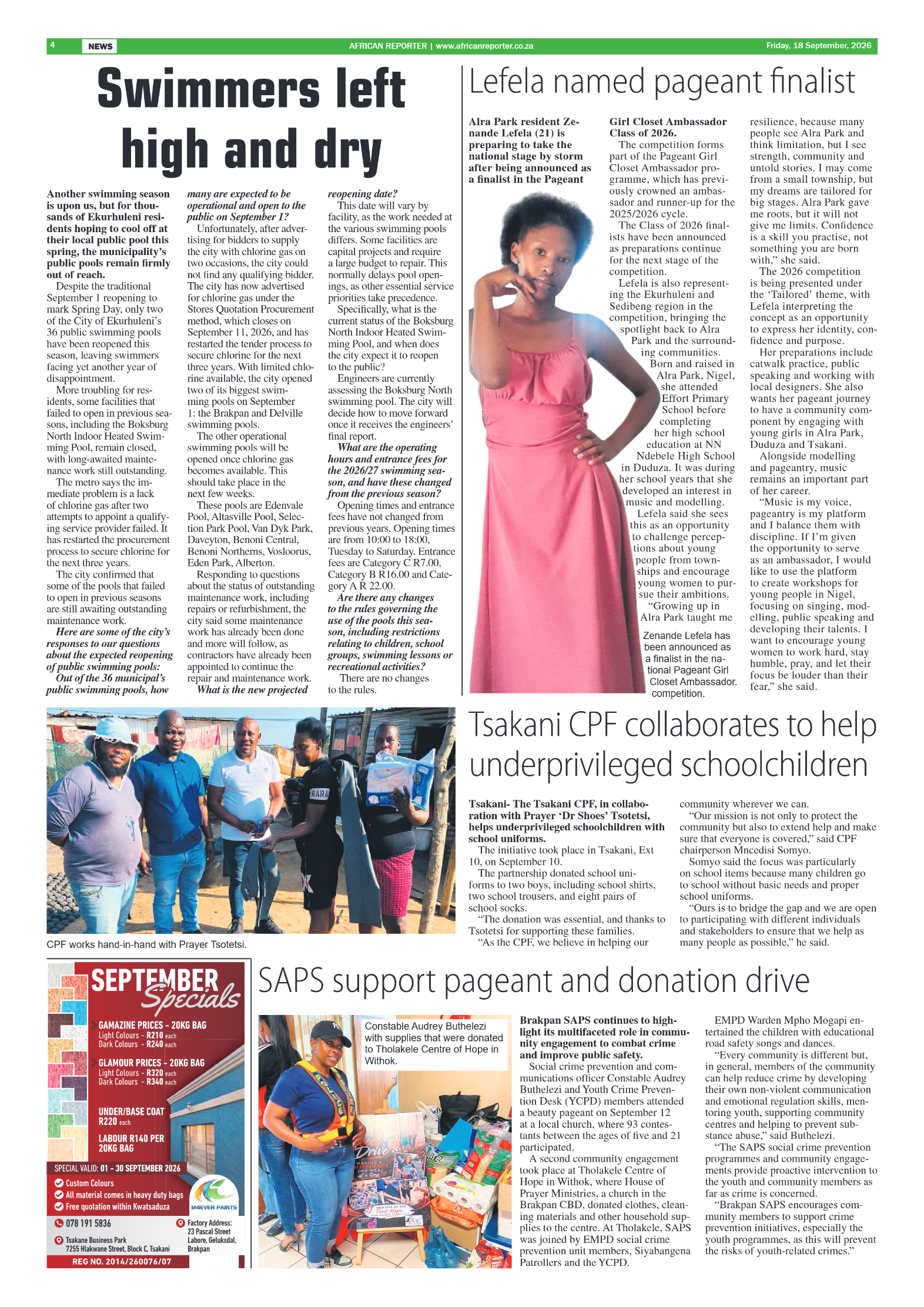 African Reporter 18 September 2026 page 4