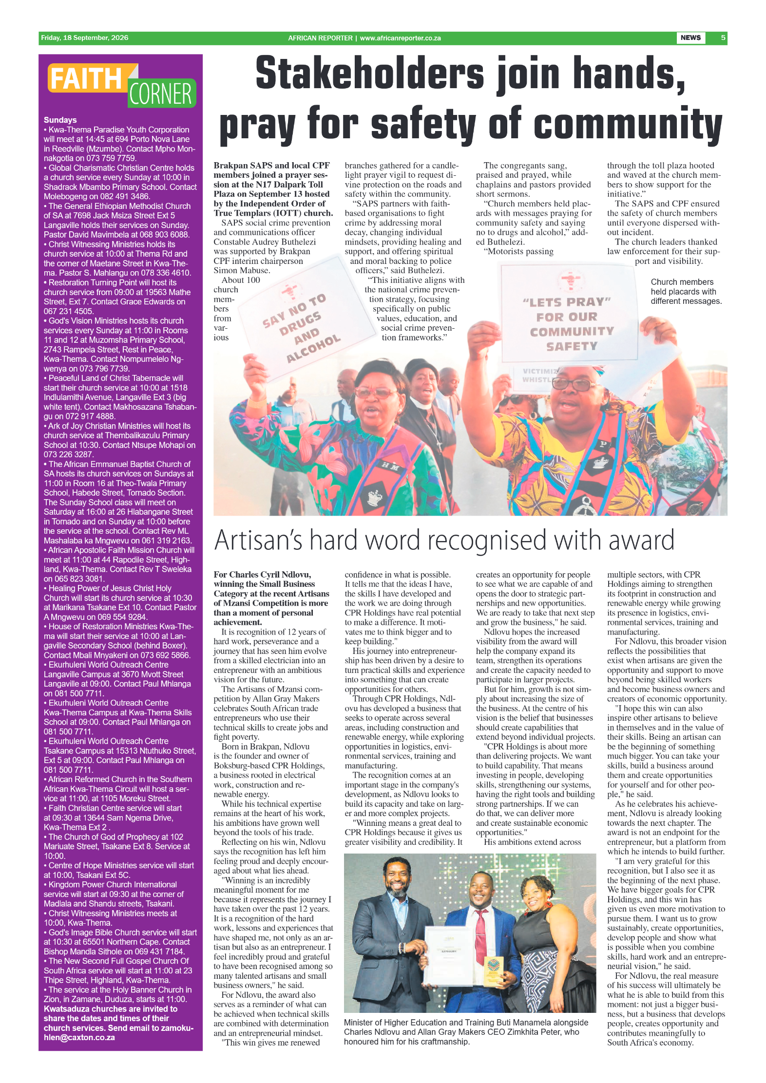 African Reporter 18 September 2026 page 5