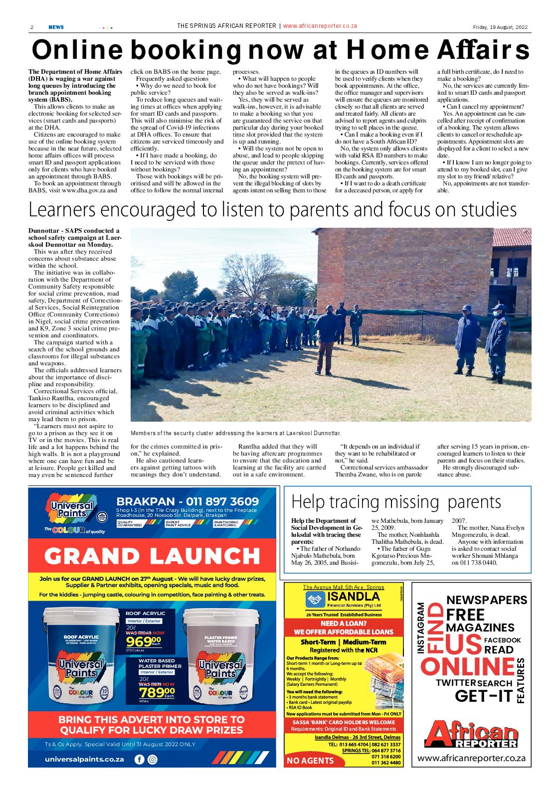 African Reporter 19 August 2022 page 2