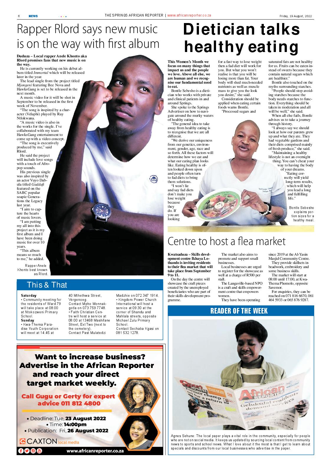 African Reporter 19 August 2022 page 6