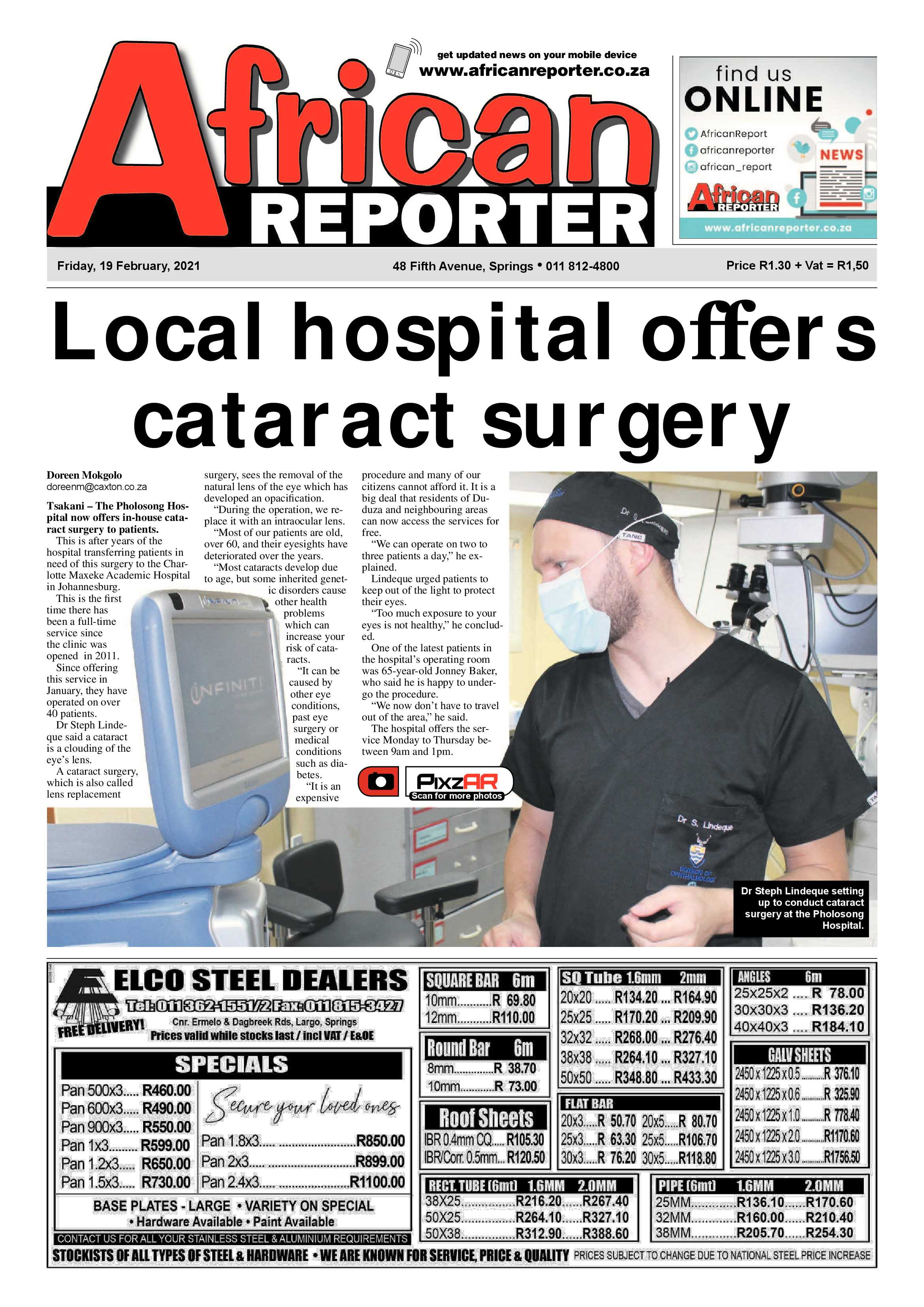 African Reporter 19 February 2021 page 1