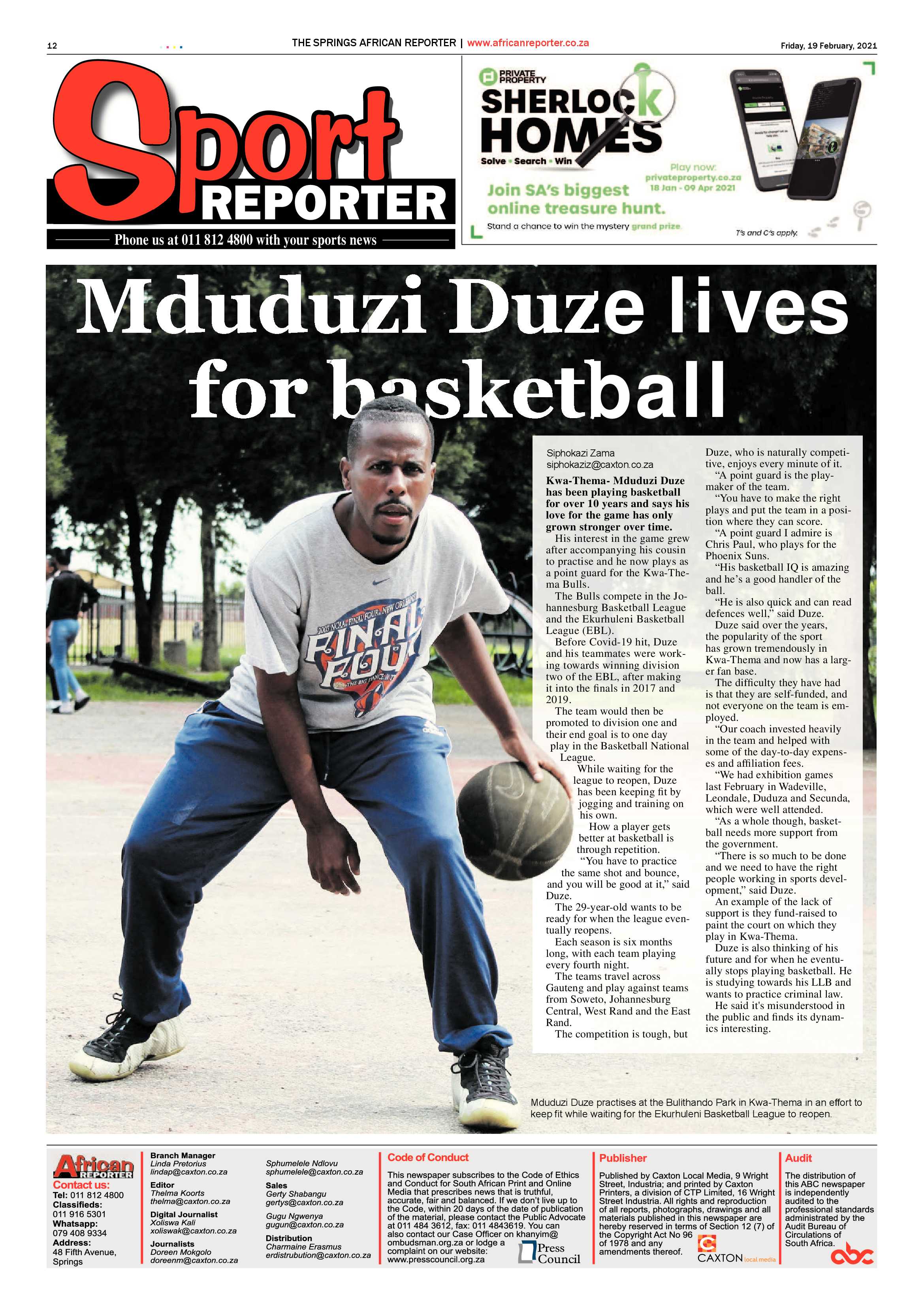 African Reporter 19 February 2021 page 12