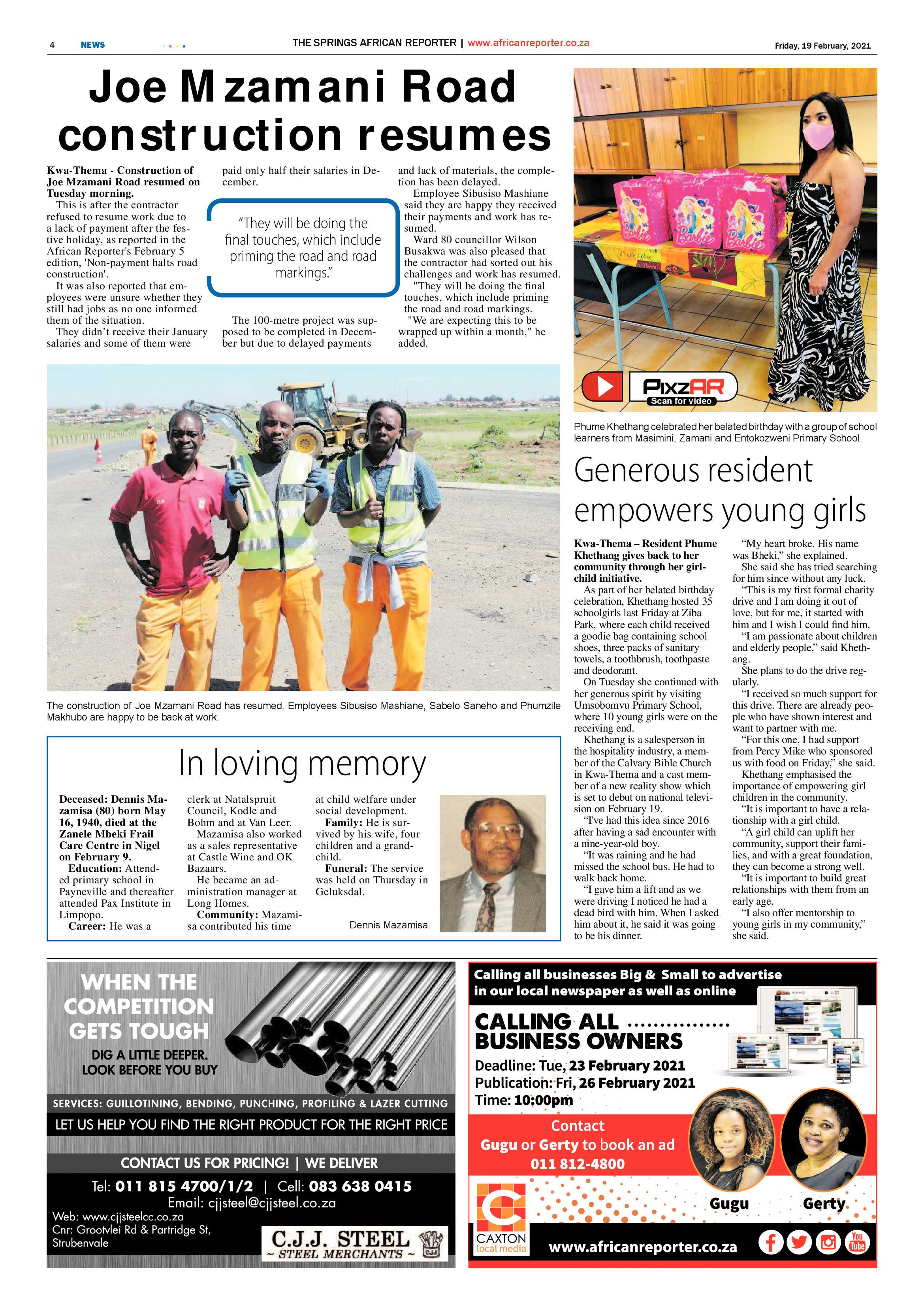 African Reporter 19 February 2021 page 4