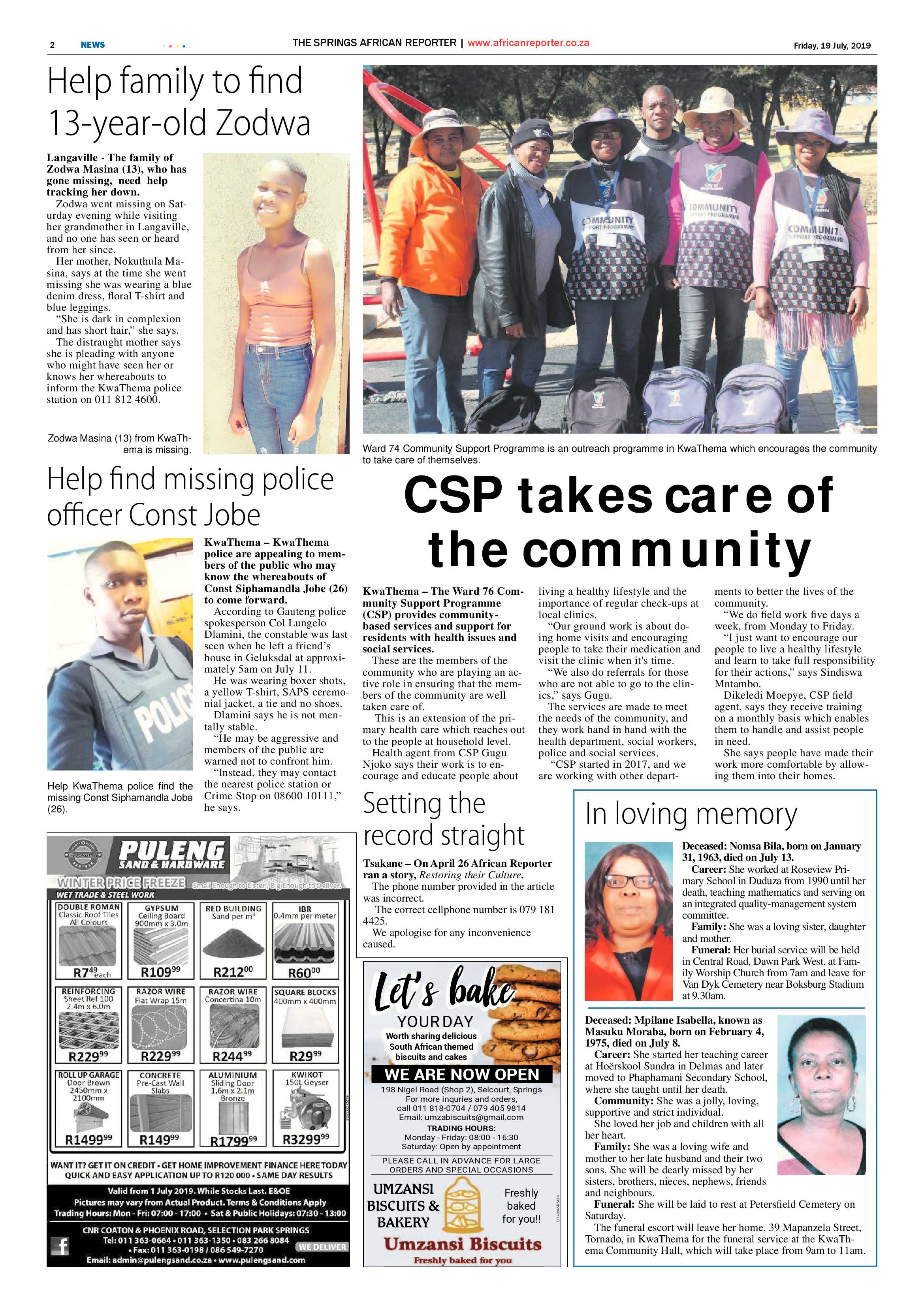African Reporter 19 July 2019 page 2