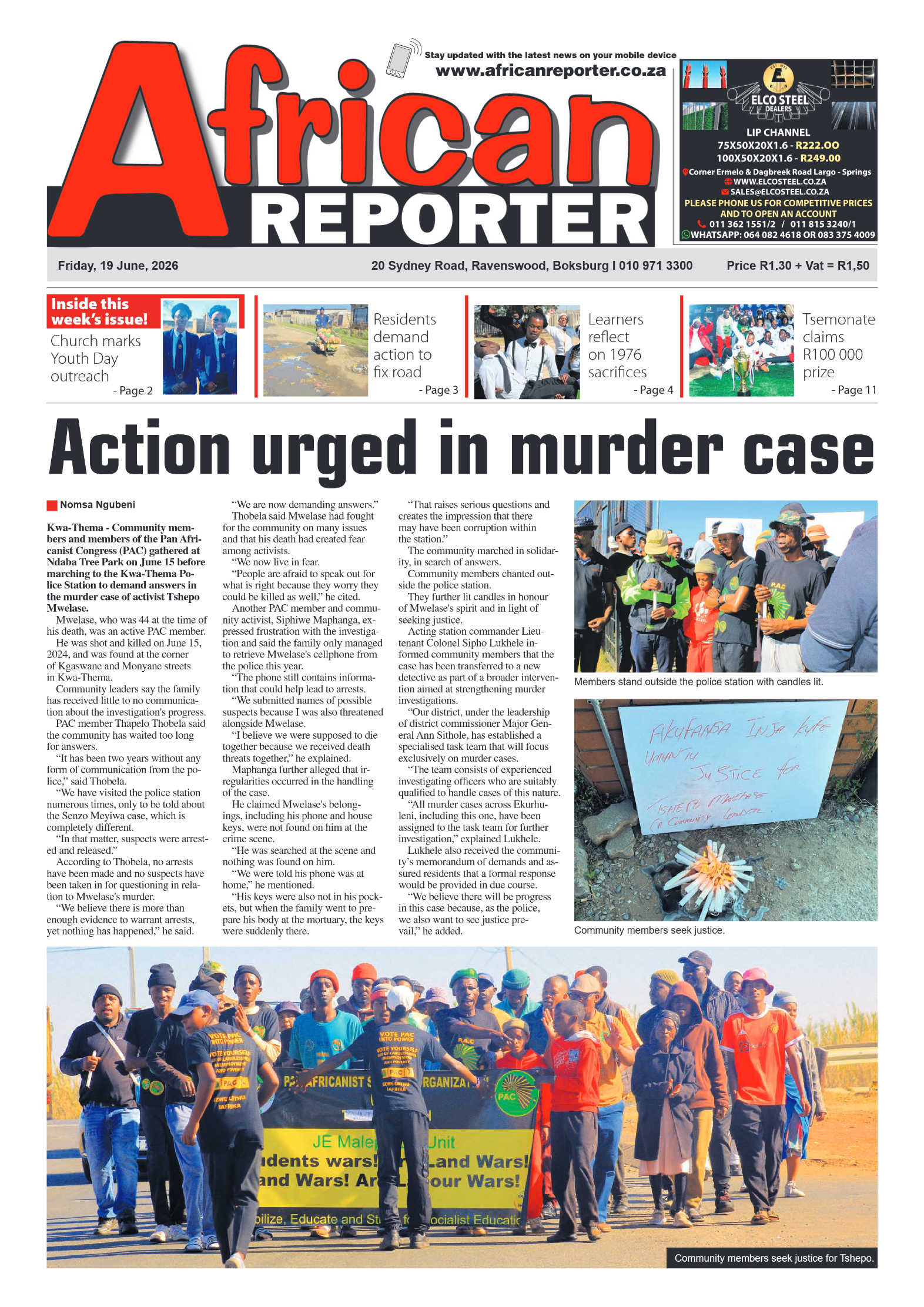 African Reporter 19 June 2026 page 1