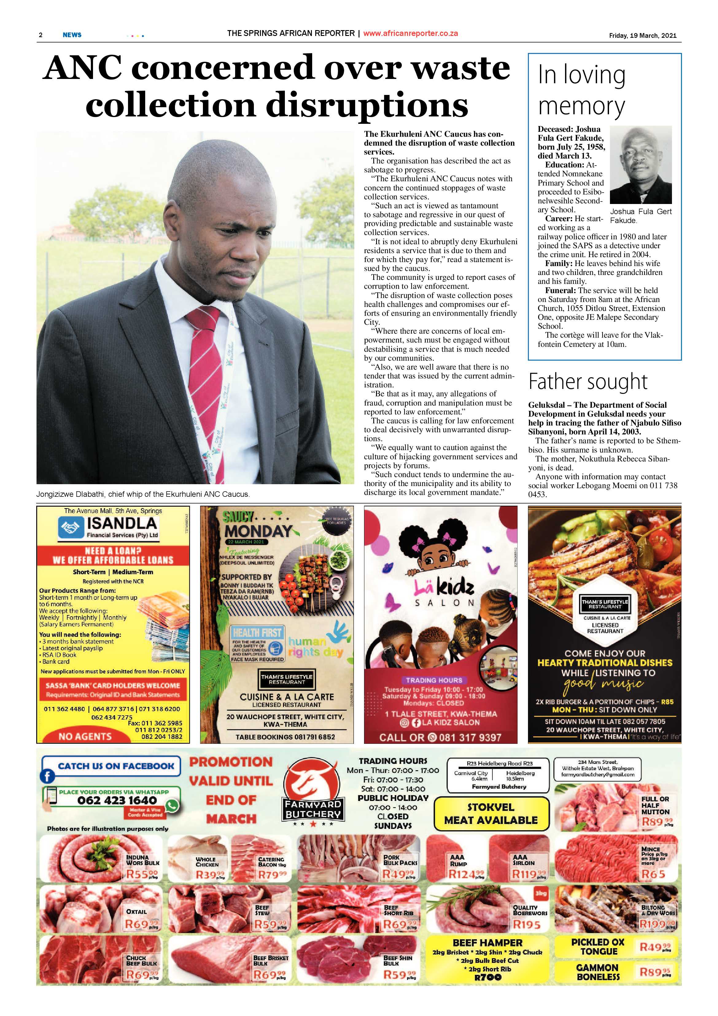 African Reporter 19 March 2021 page 2