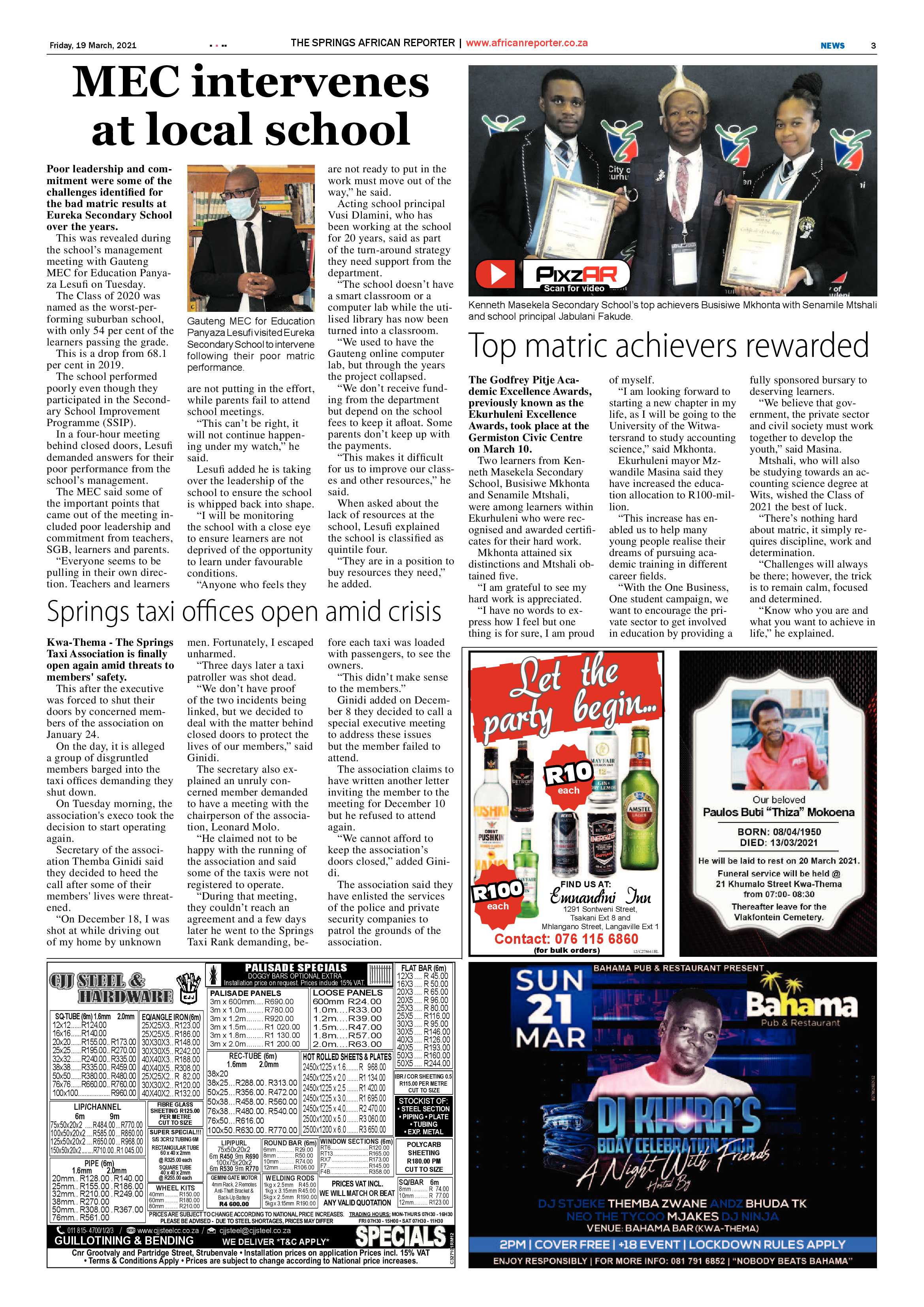 African Reporter 19 March 2021 page 3