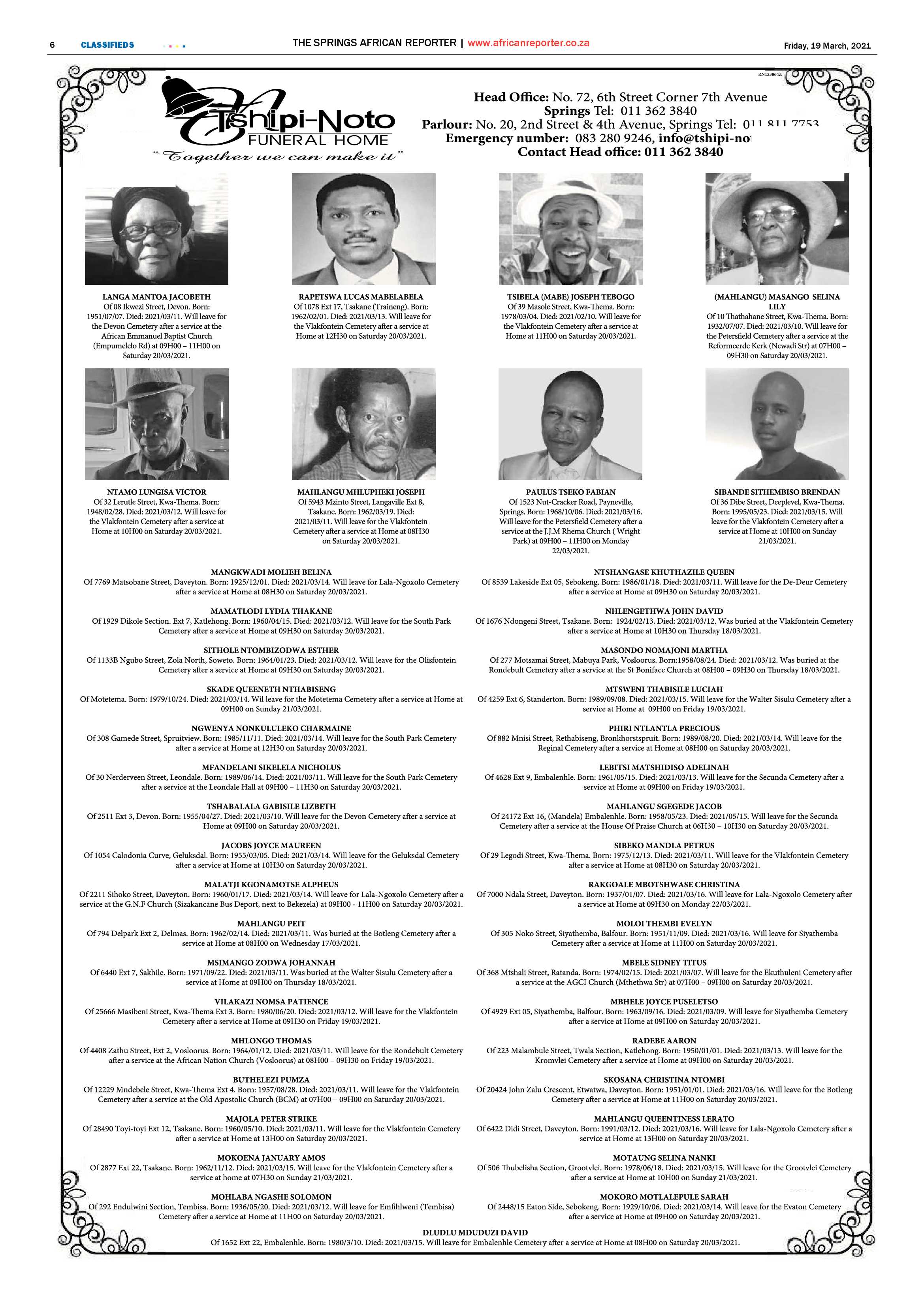 African Reporter 19 March 2021 page 6