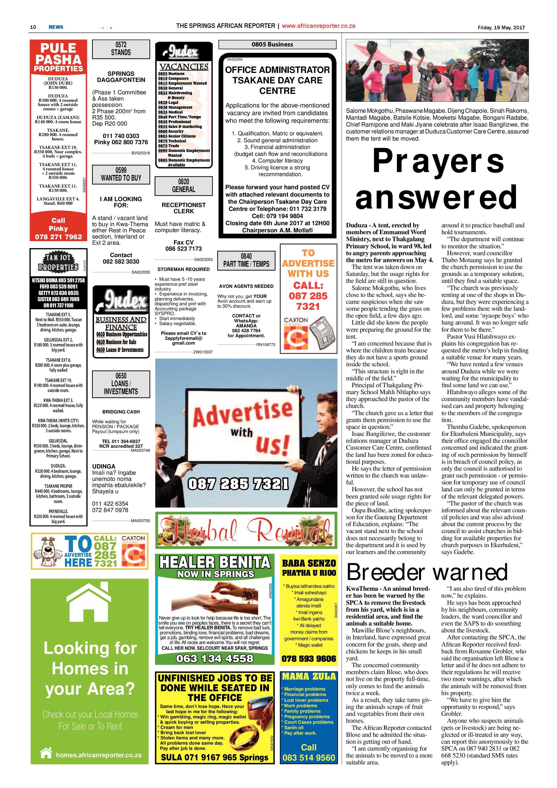 African Reporter 19 May 2017 page 10