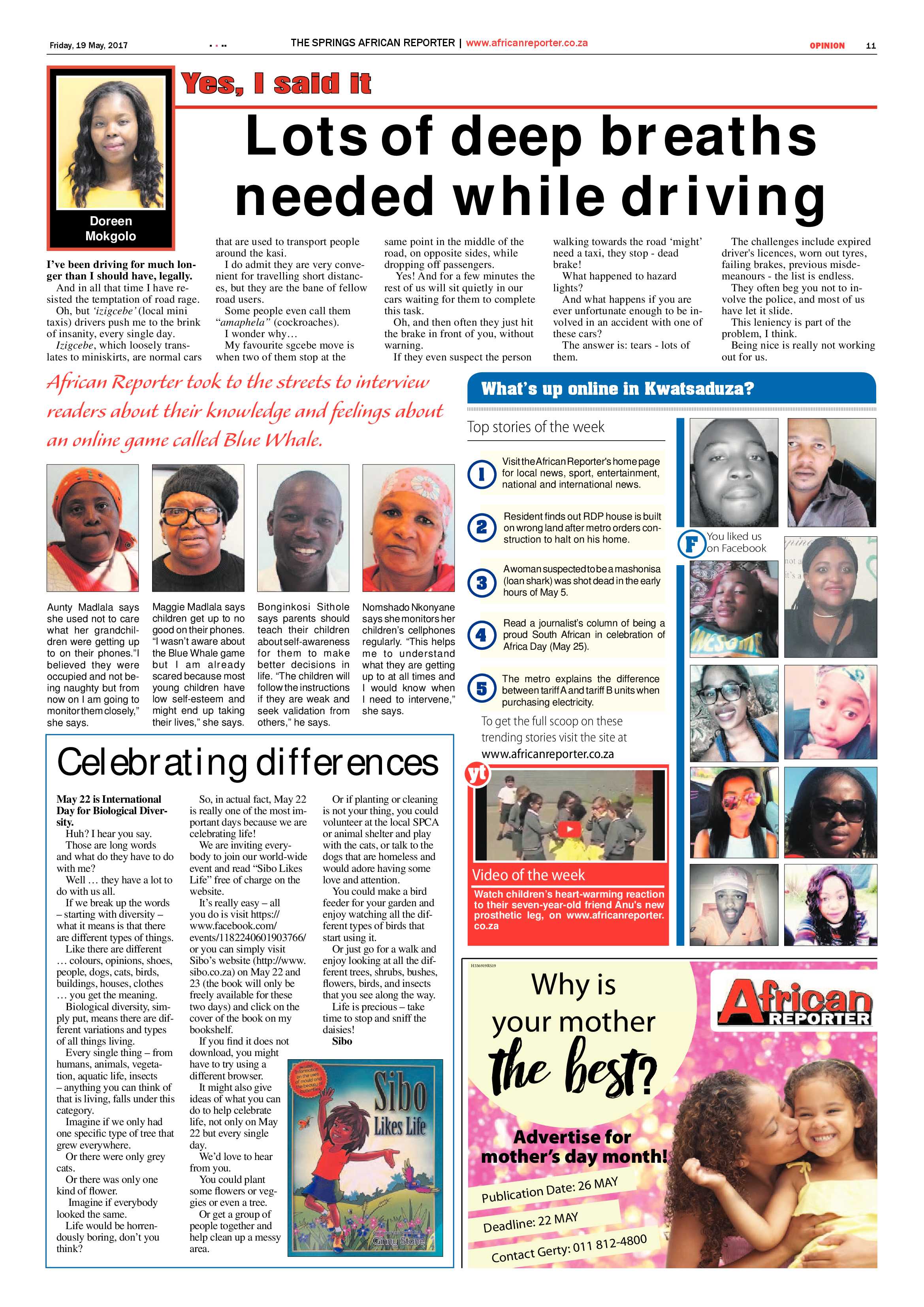 African Reporter 19 May 2017 page 11