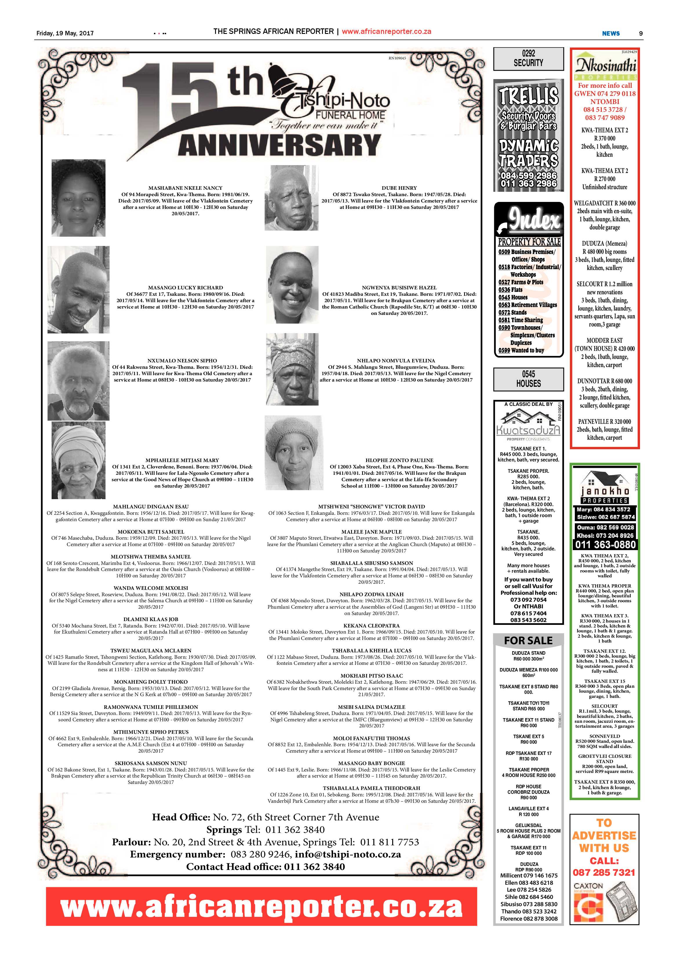 African Reporter 19 May 2017 page 9