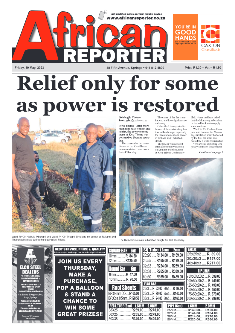 African Reporter 19 May 2023 page 1