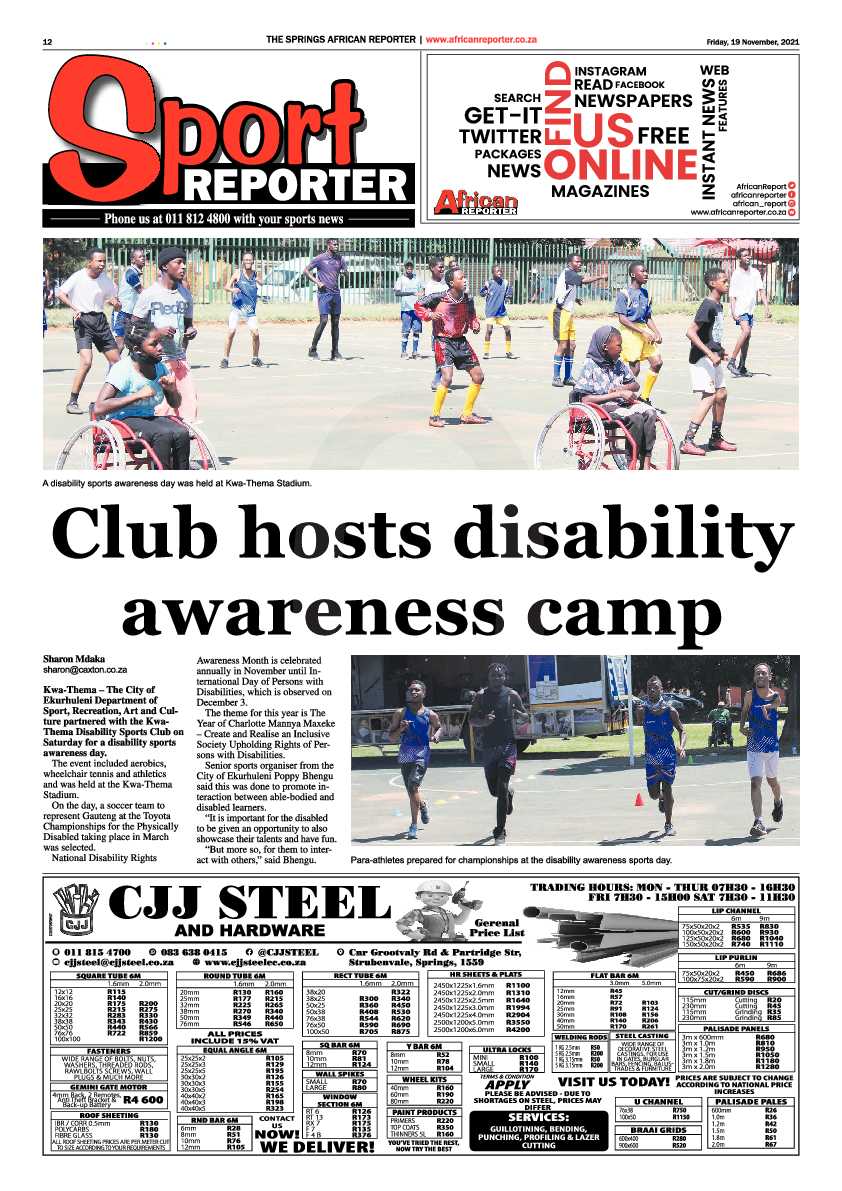 African Reporter 19 November 2021 page 12