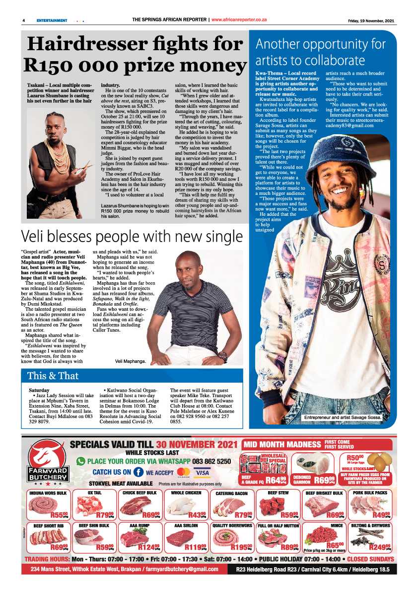 African Reporter 19 November 2021 page 4
