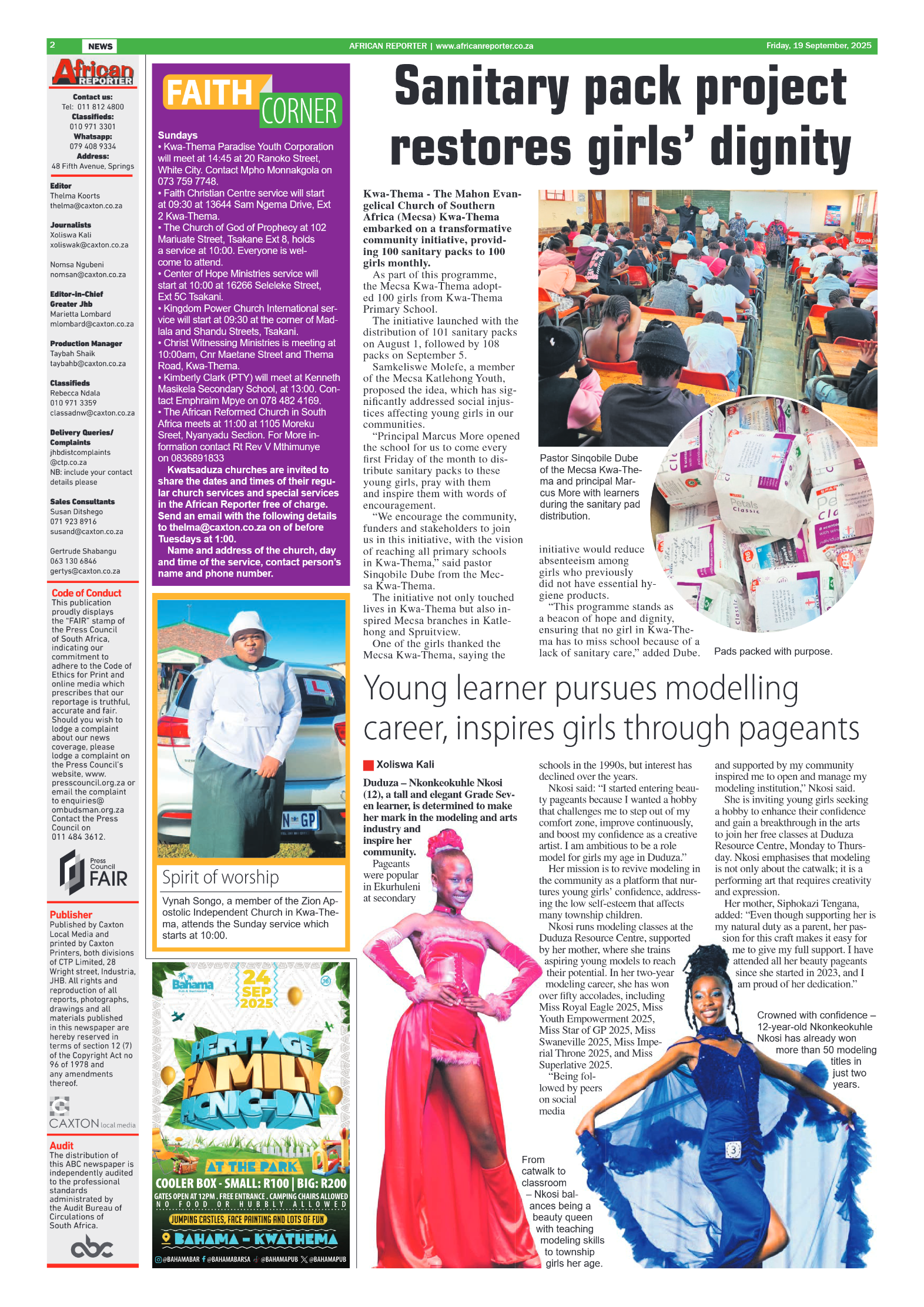 African Reporter 19 September 2025 page 2