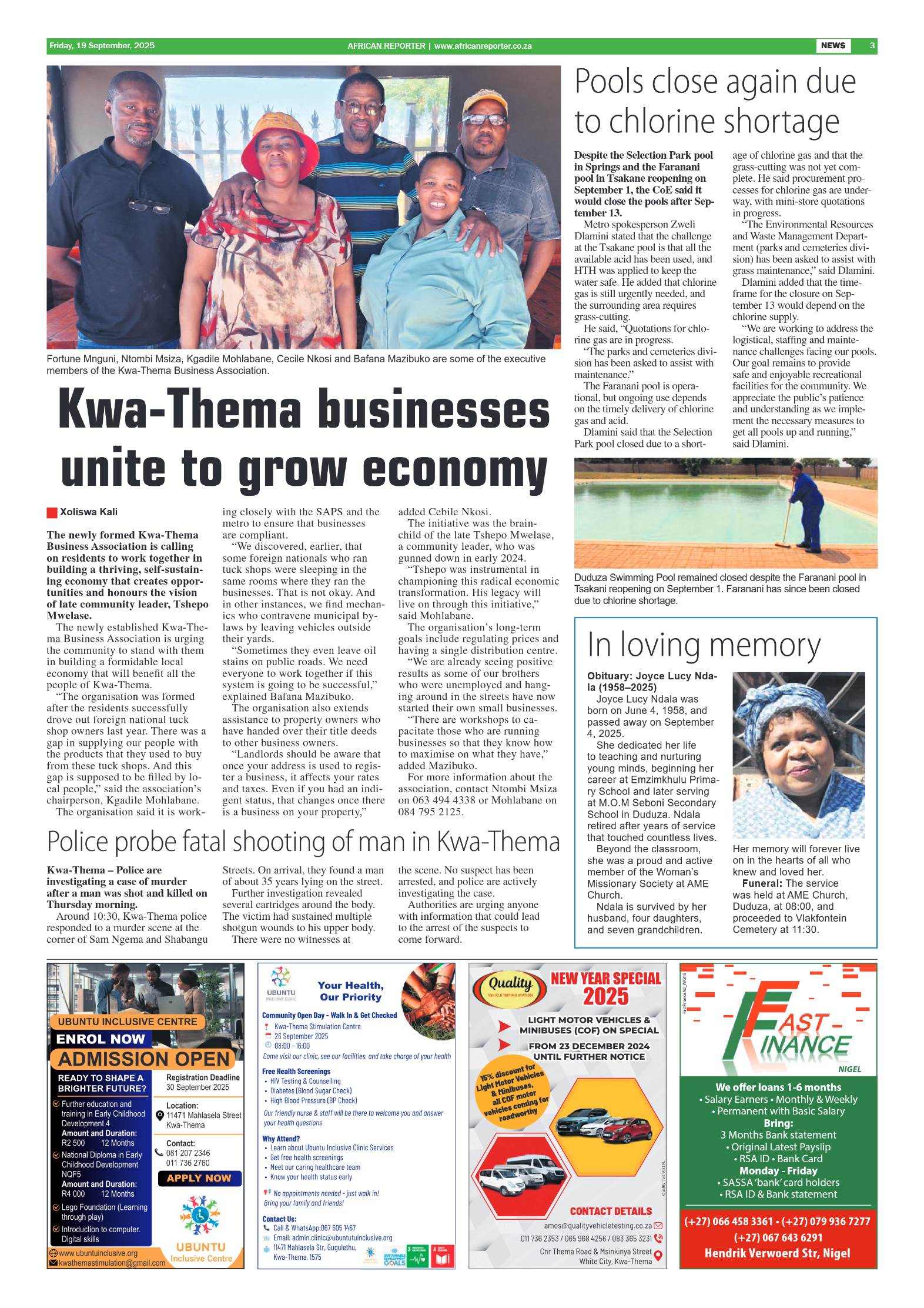 African Reporter 19 September 2025 page 3