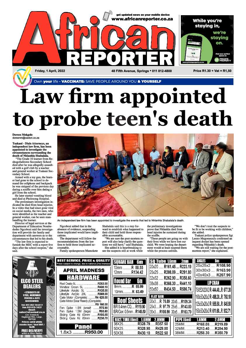 African Reporter 1 April 2022 page 1