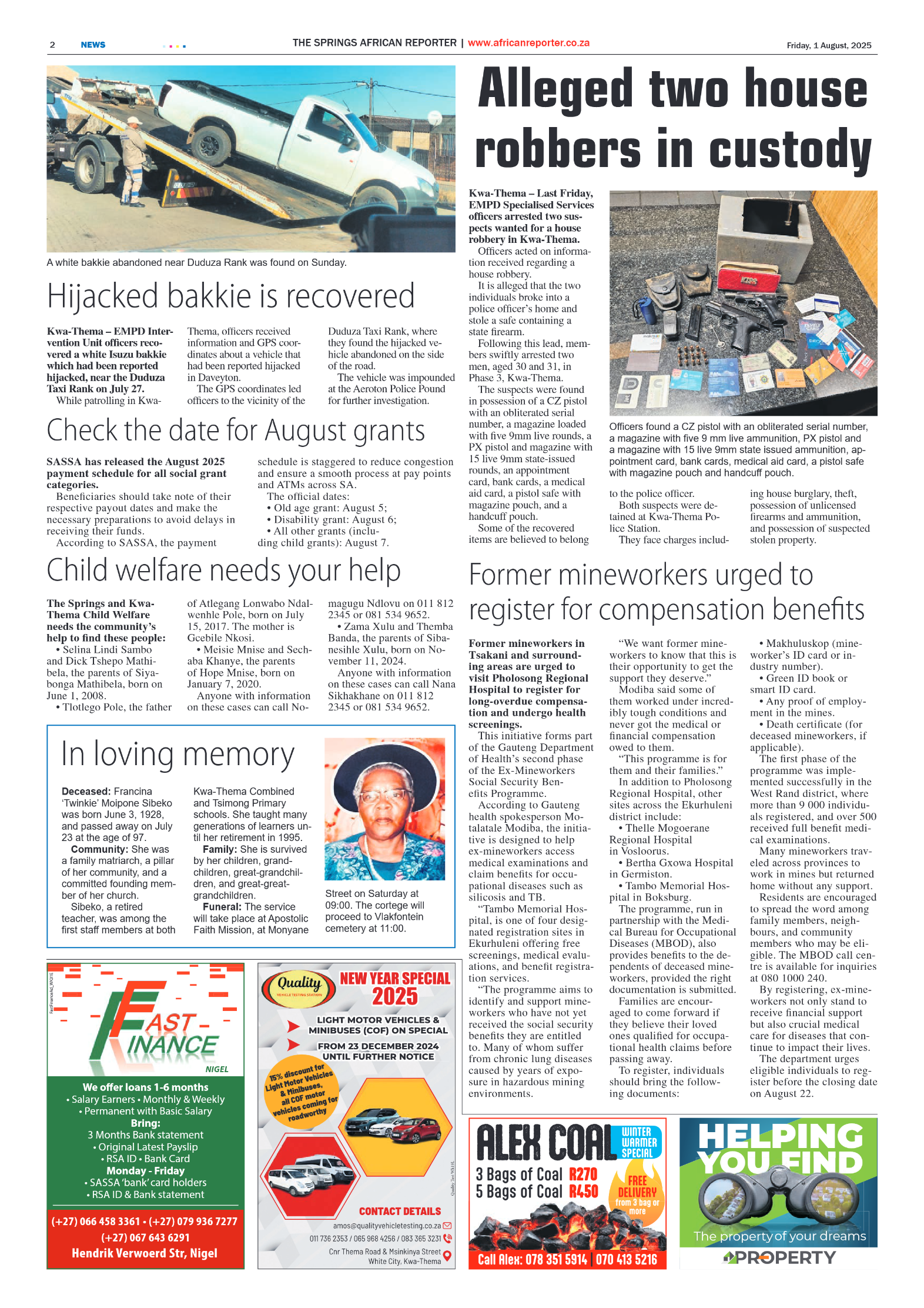 African Reporter 1 August 2025 page 2