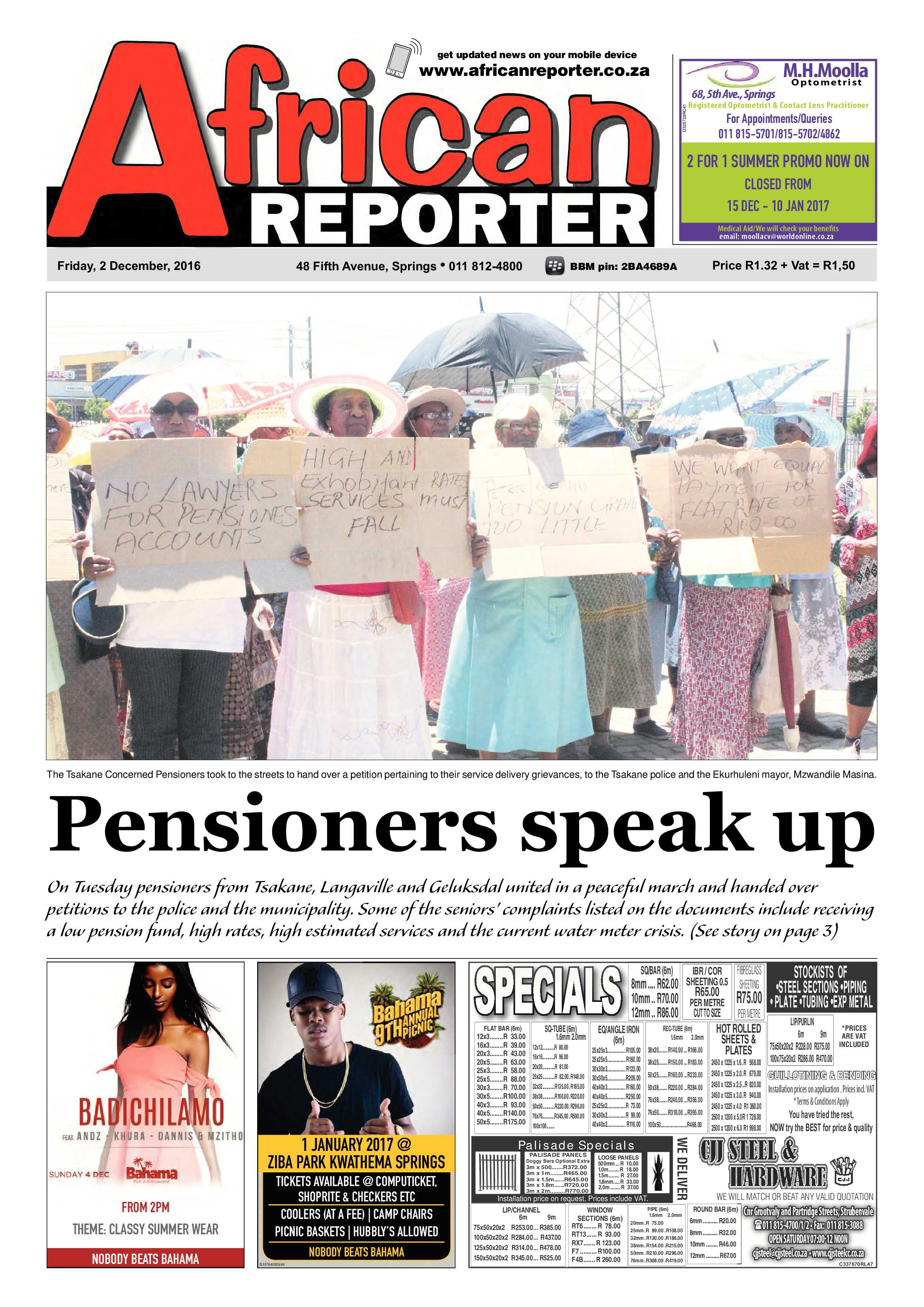 African Reporter 2 Dec 2016 page 1