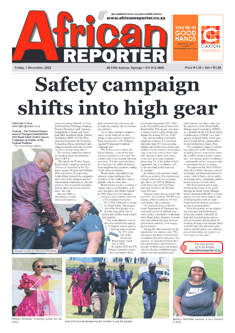 African Reporter 1 December 2023 page 1
