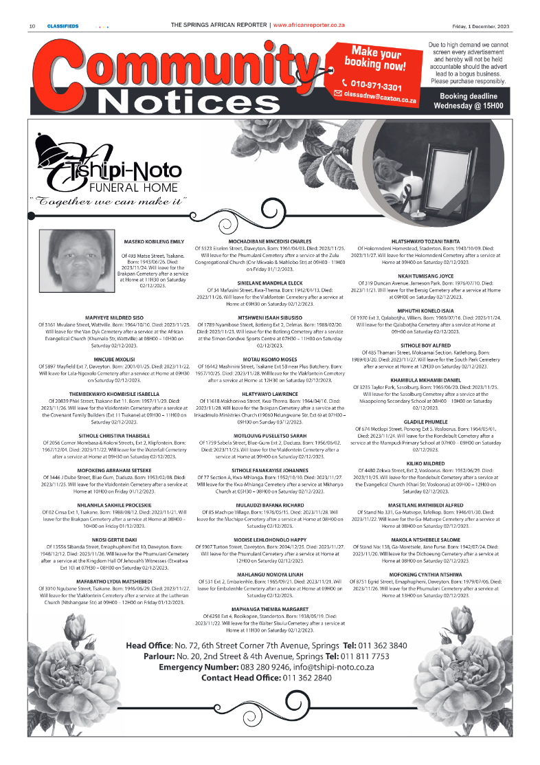 African Reporter 1 December 2023 page 10