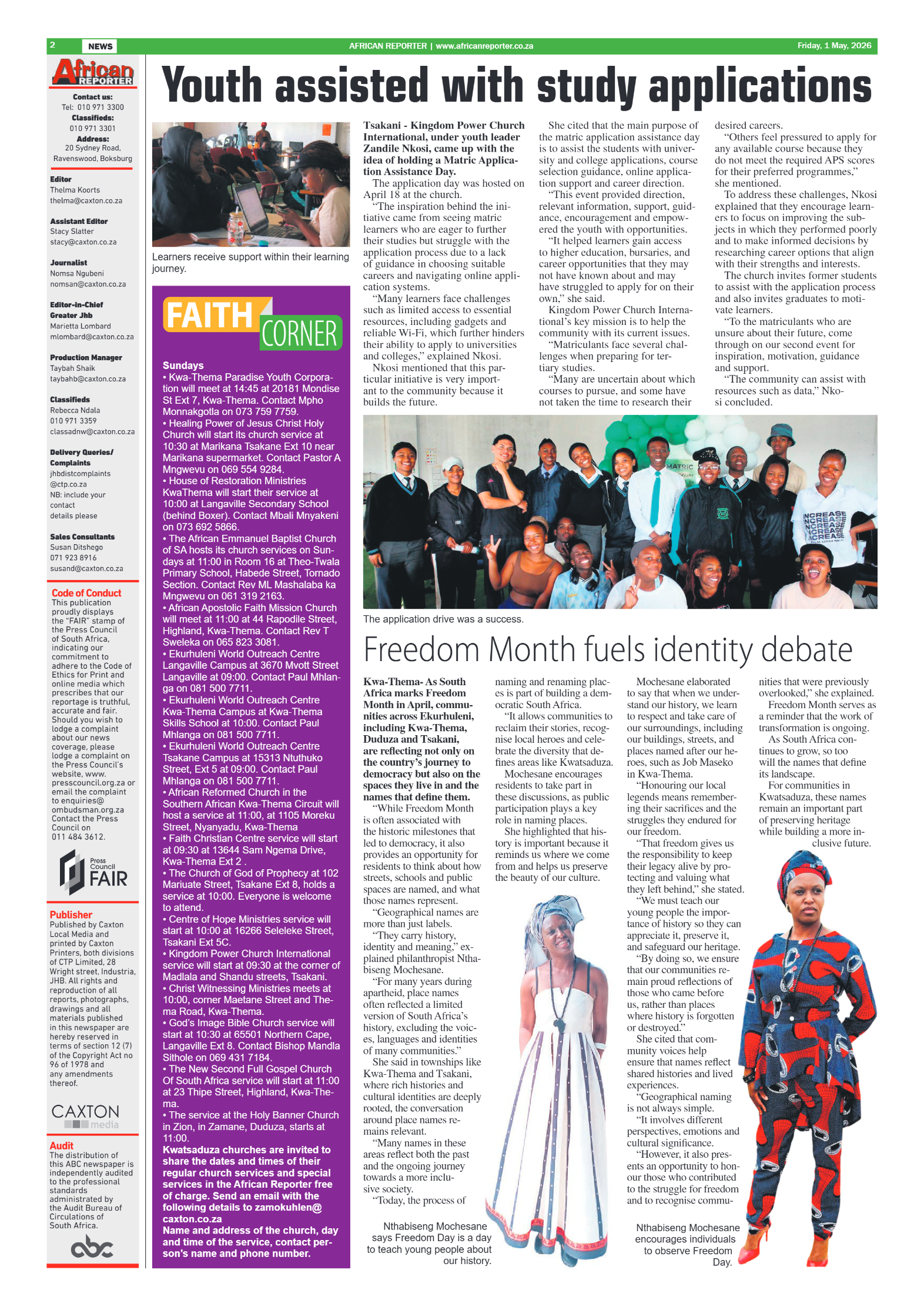 African Reporter 1 May 2026 page 2