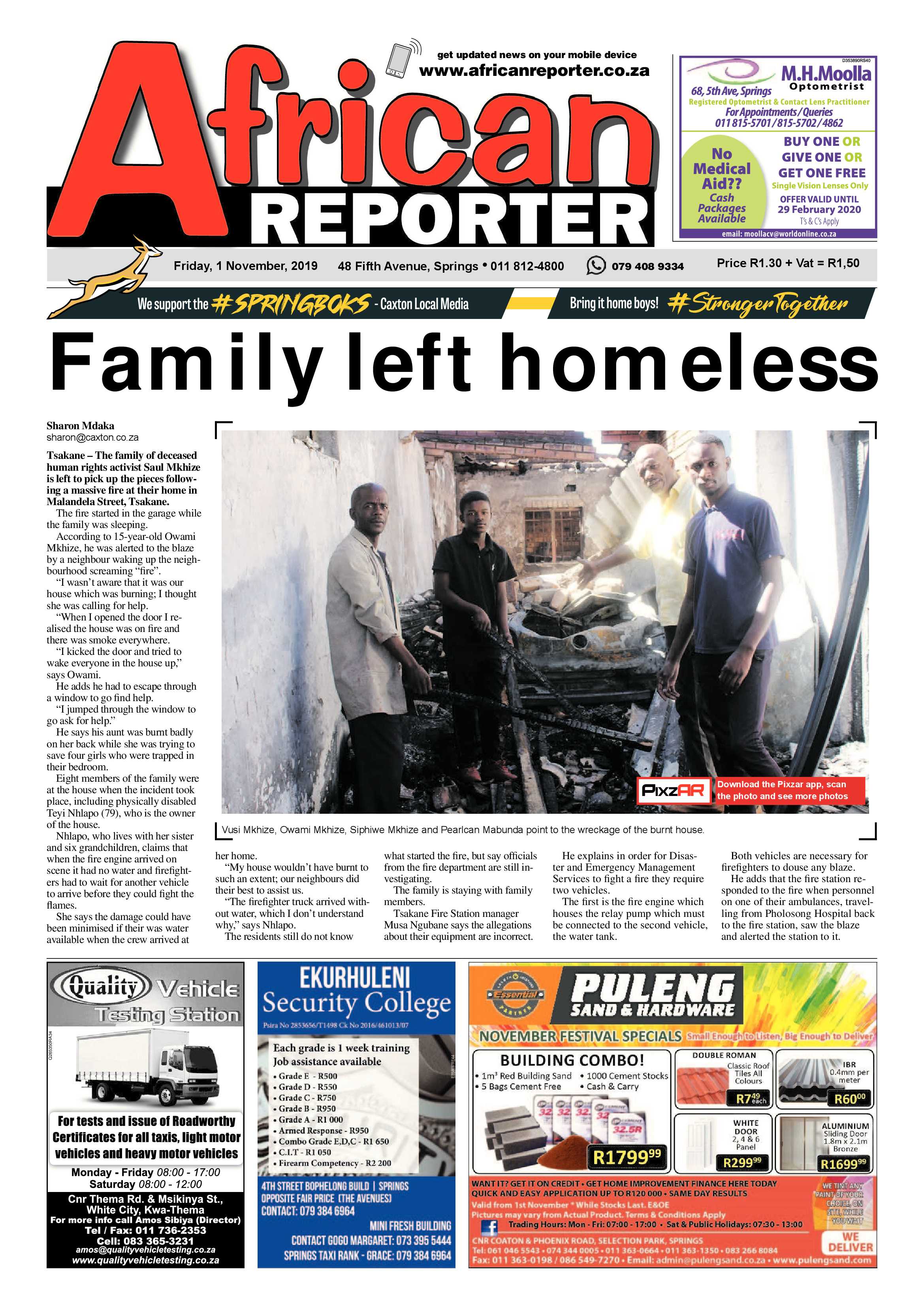 African Reporter 1 November 2019 page 1