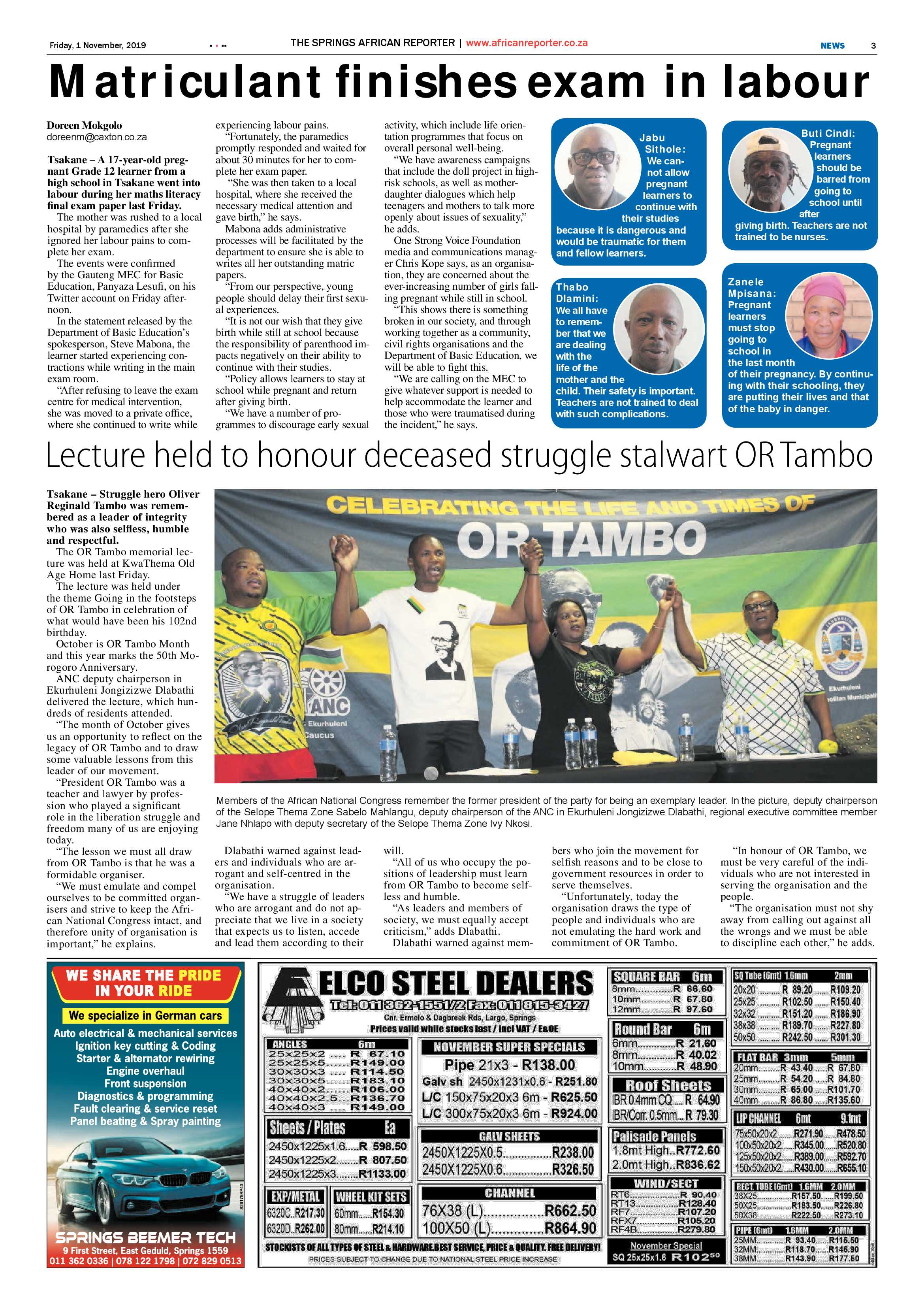 African Reporter 1 November 2019 page 3