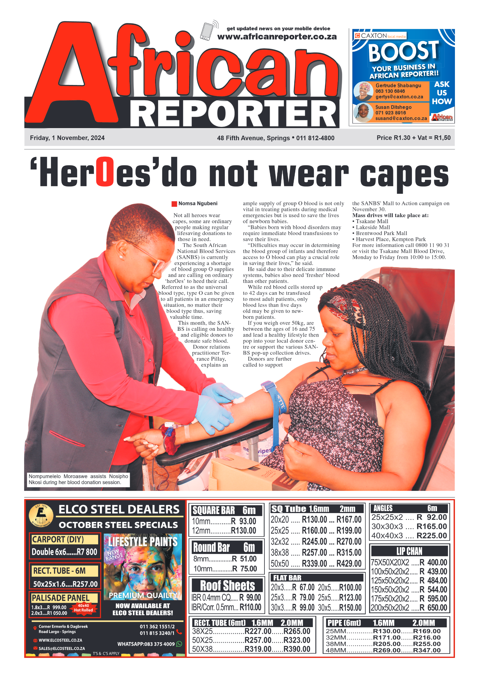 African Reporter 1 November 2024 page 1