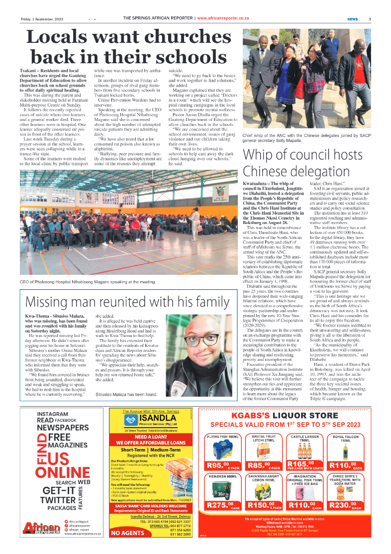 African Reporter 1 September 2023 page 3