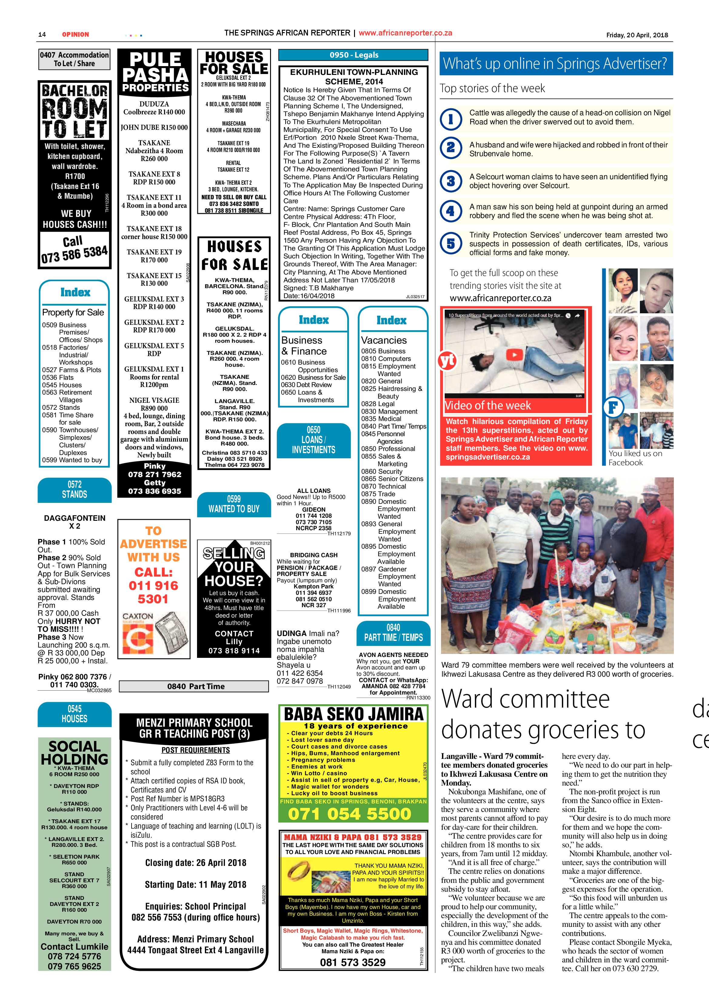 African Reporter 20 April 2018 page 14