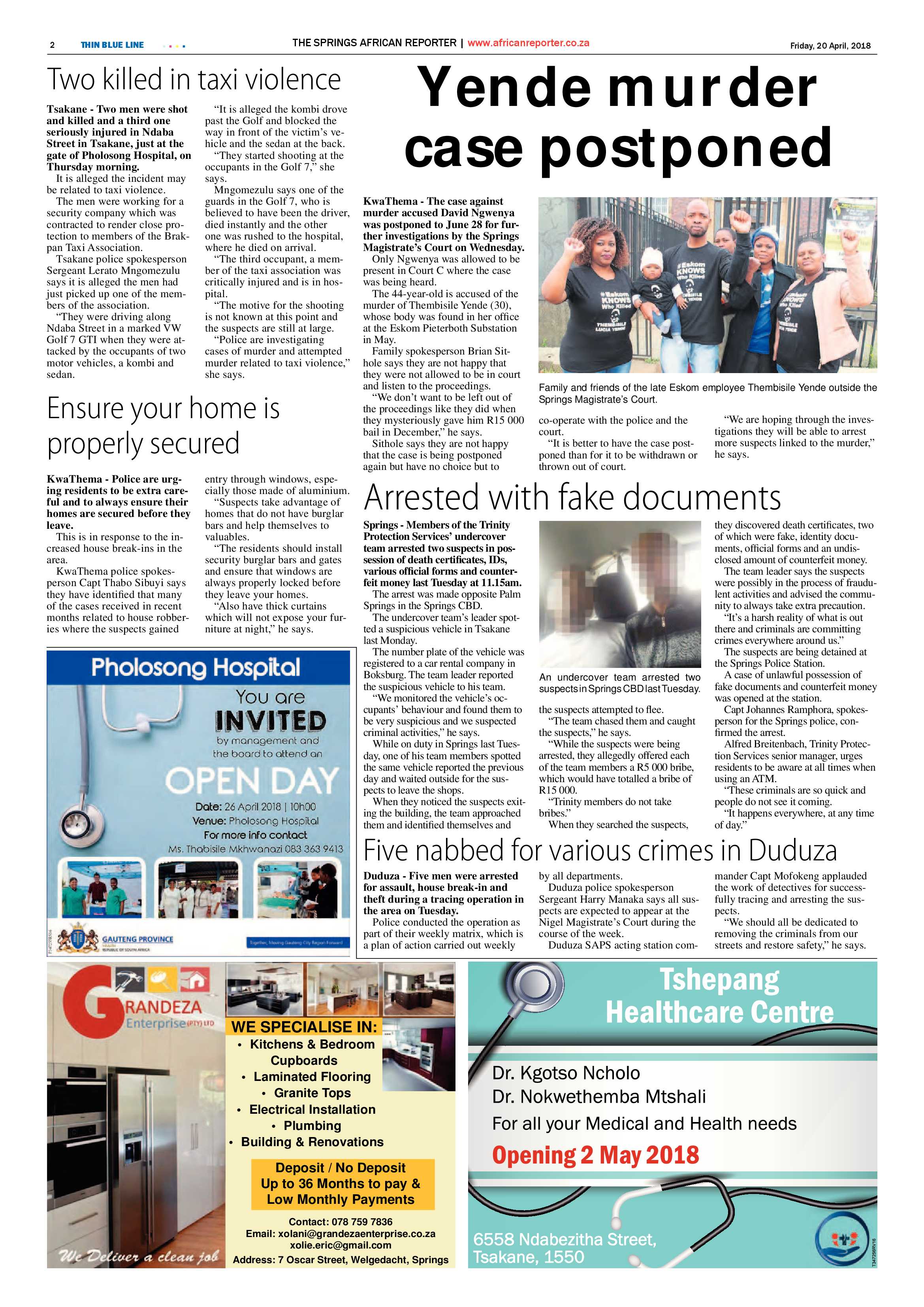 African Reporter 20 April 2018 page 2