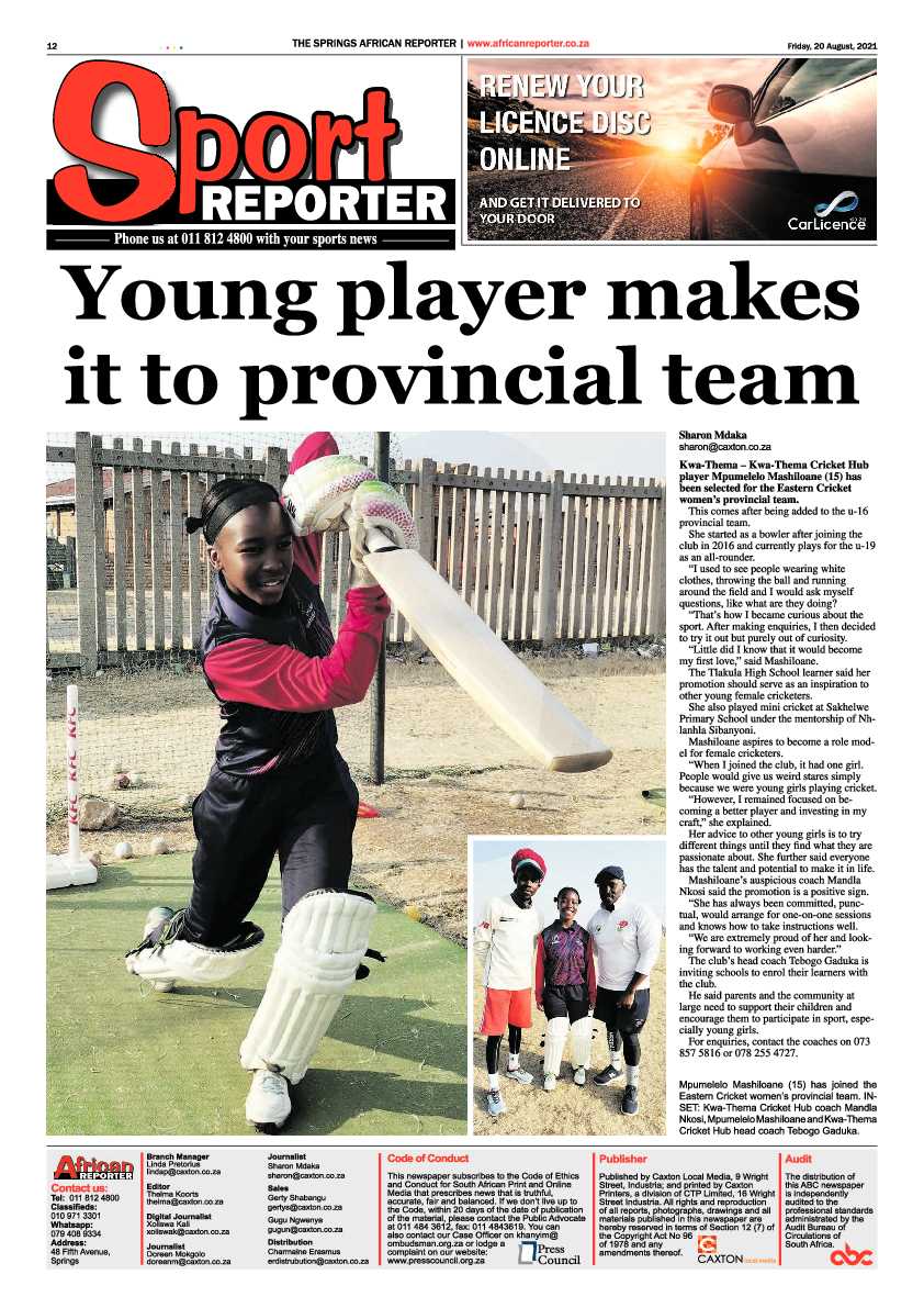 African Reporter 20 August 2021 page 12