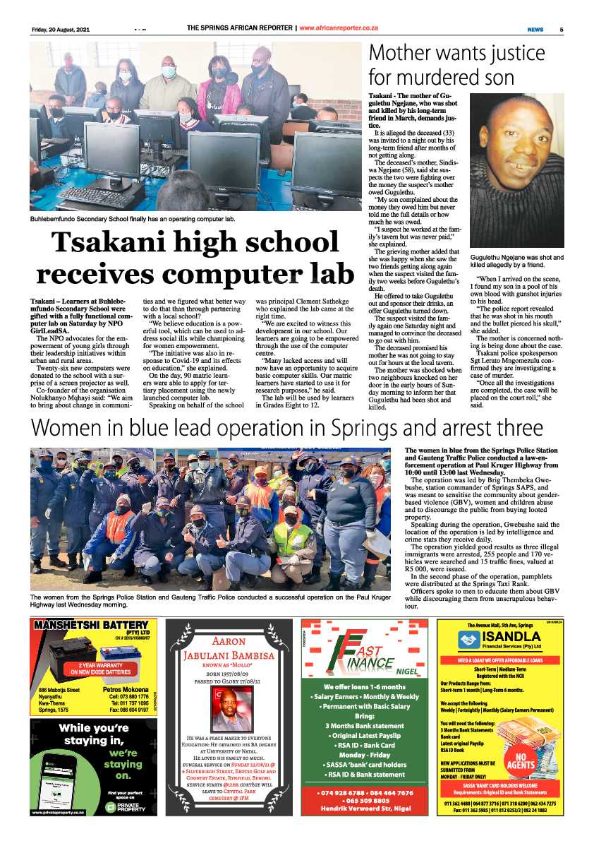 African Reporter 20 August 2021 page 5