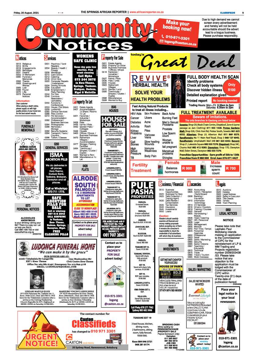African Reporter 20 August 2021 page 9