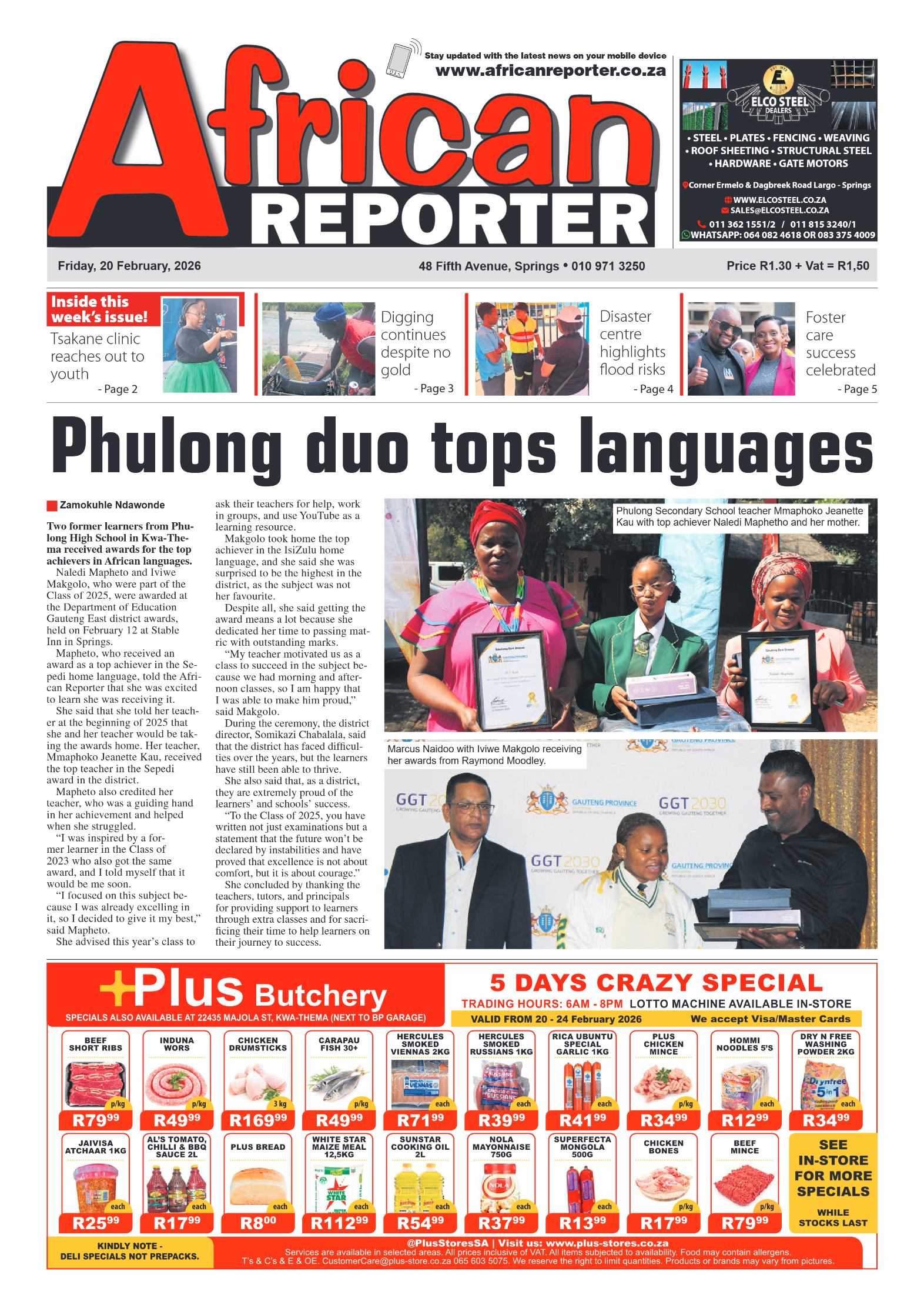 African Reporter 20 February 2026 page 1