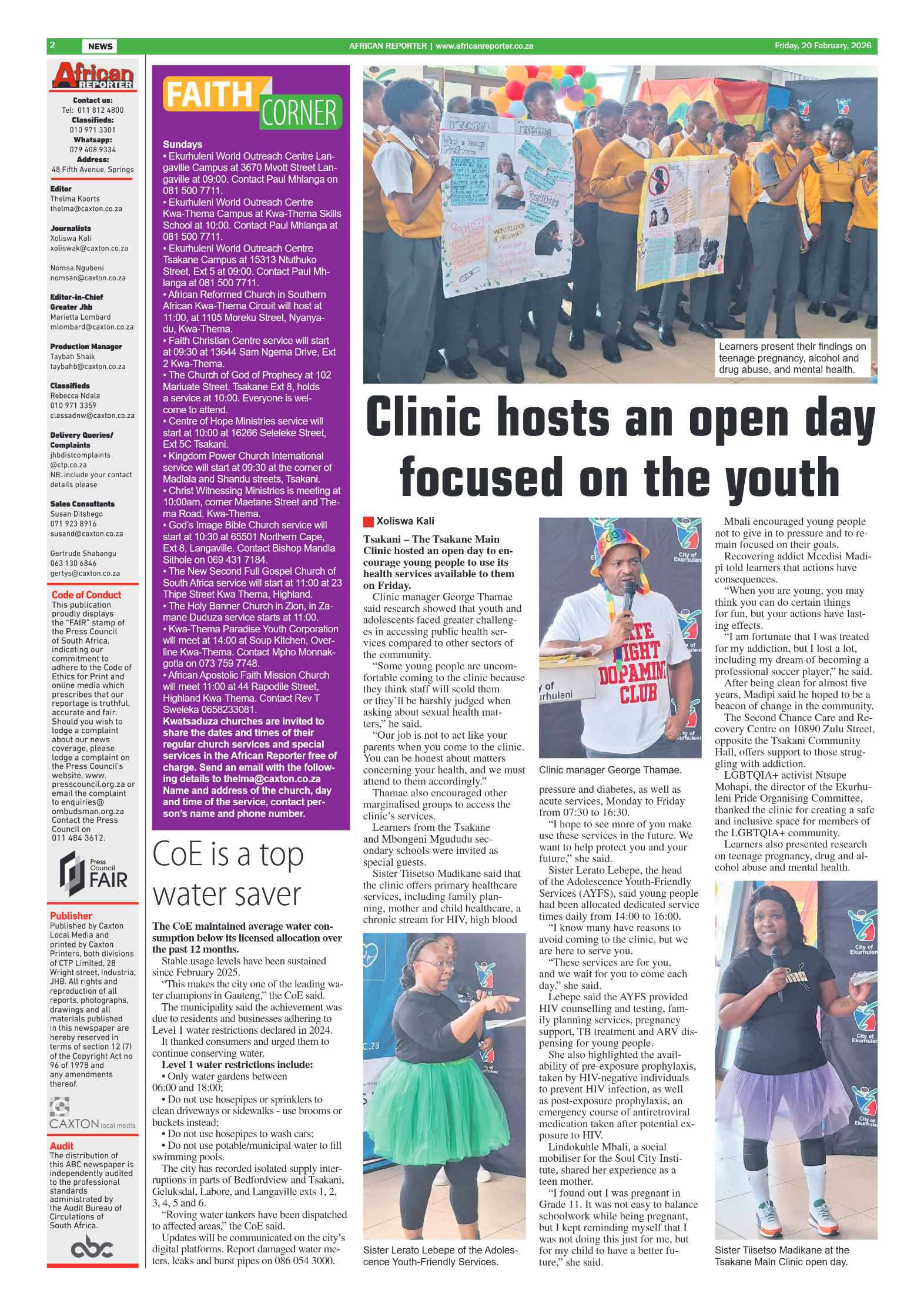 African Reporter 20 February 2026 page 2