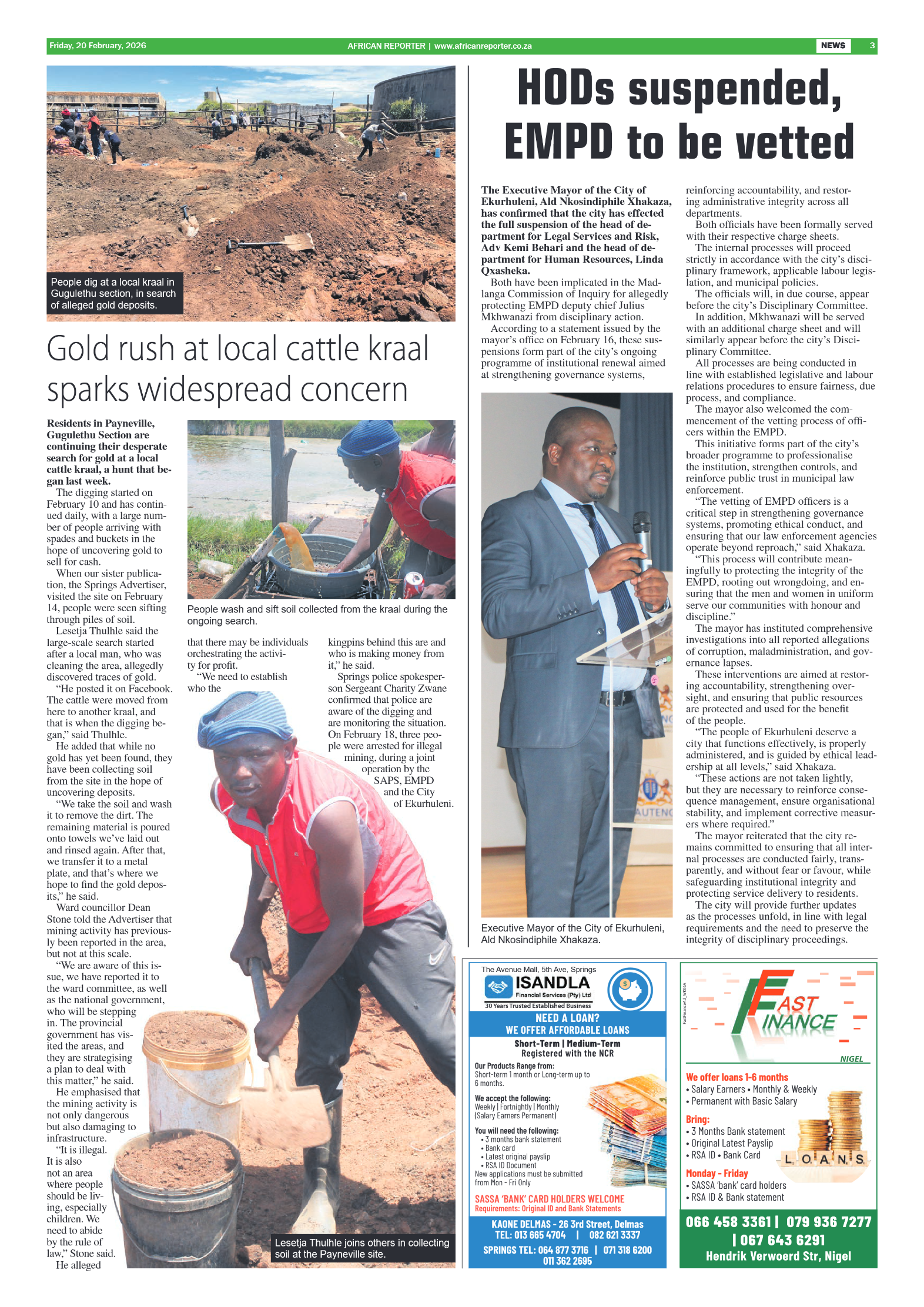 African Reporter 20 February 2026 page 3