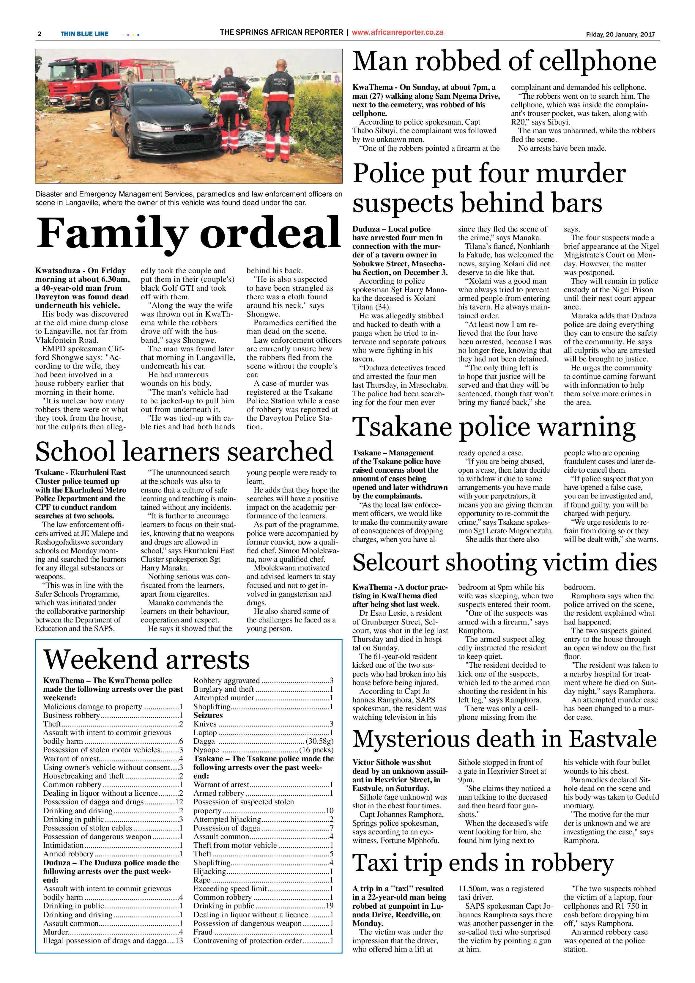 African Reporter 20 January 2017 page 2