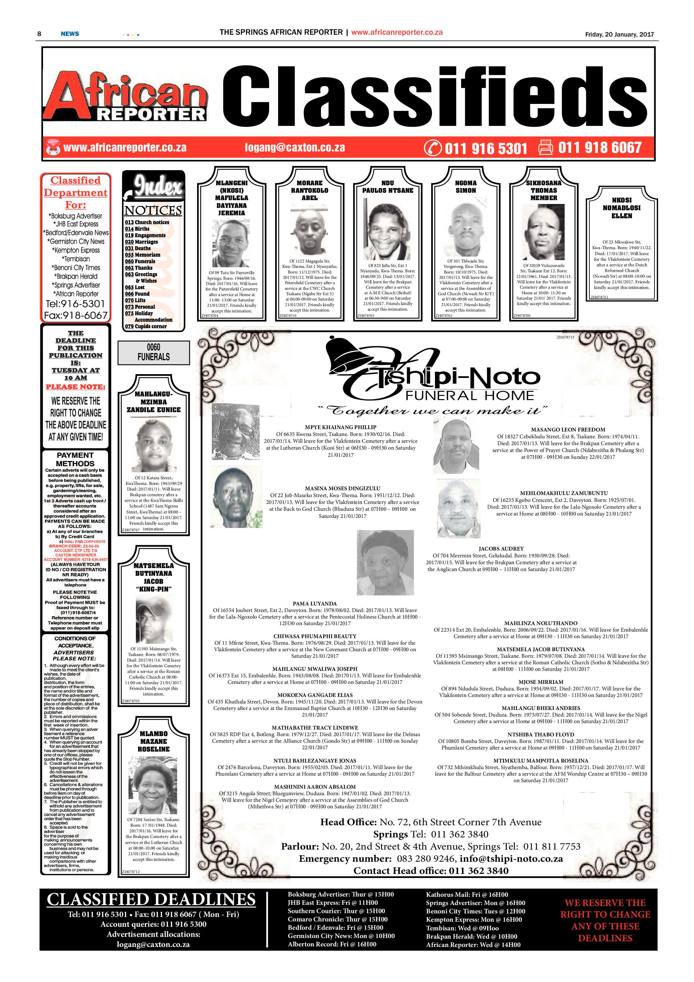 African Reporter 20 January 2017 page 8