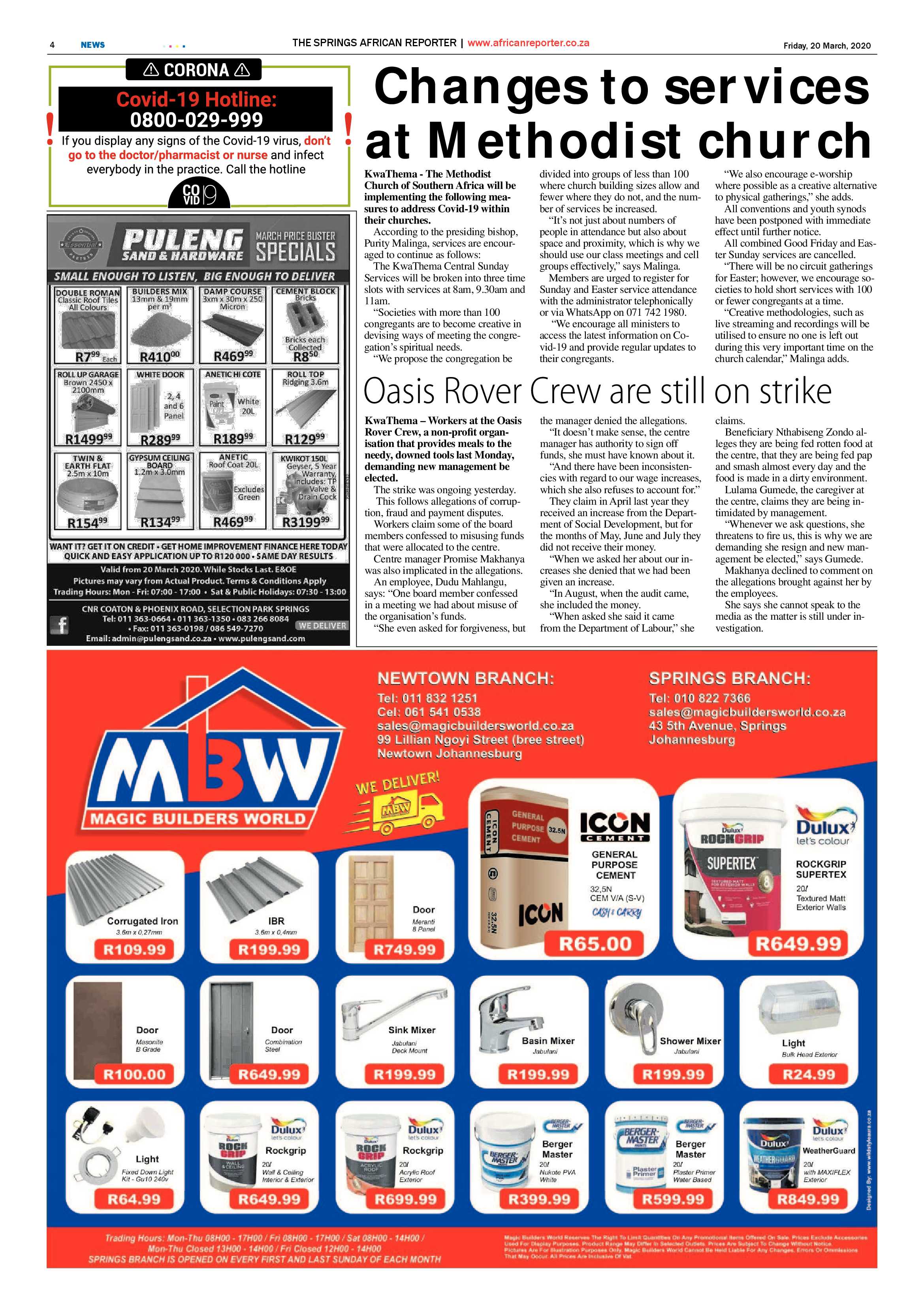 African Reporter 20 March 2020 page 4