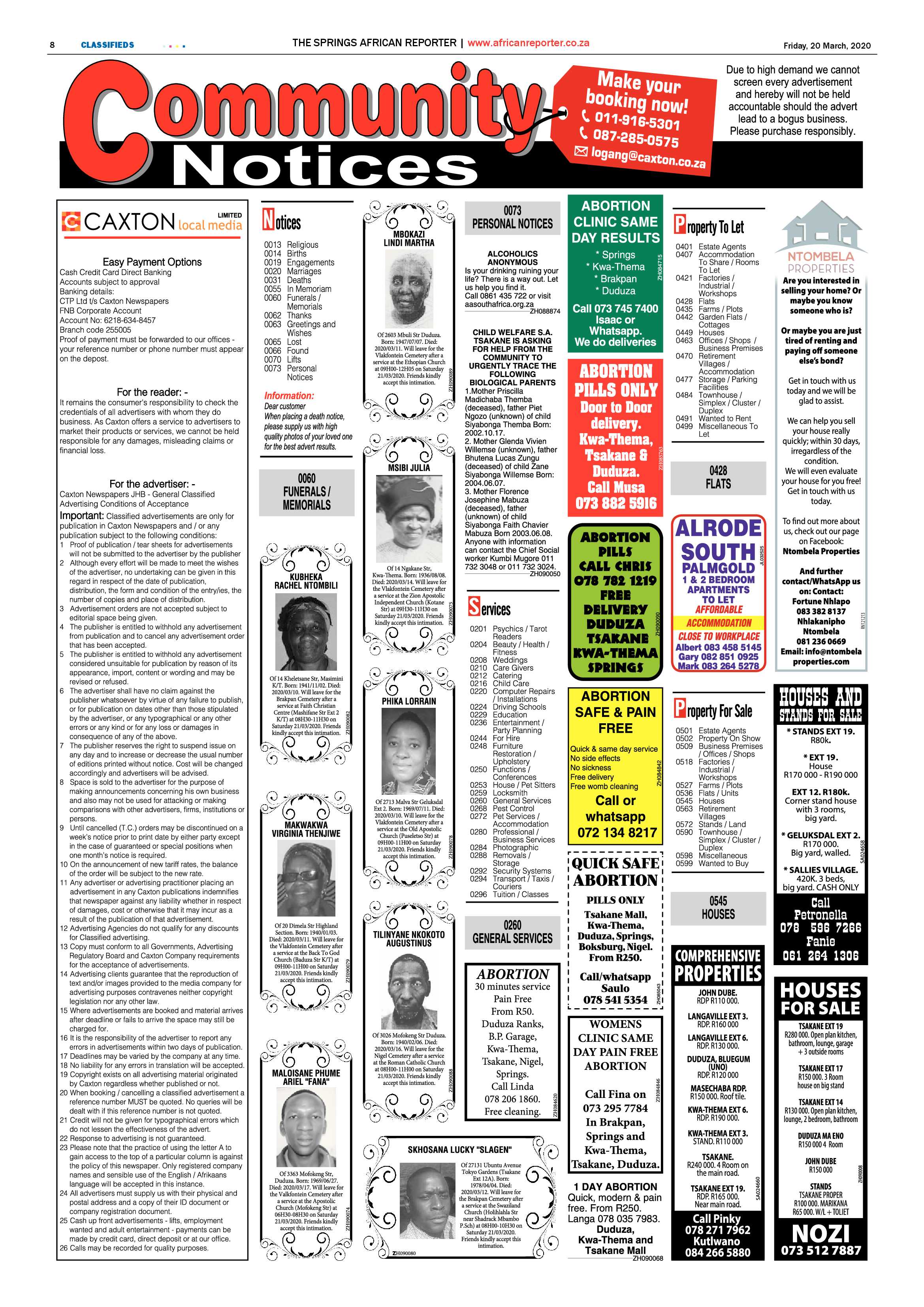 African Reporter 20 March 2020 page 8