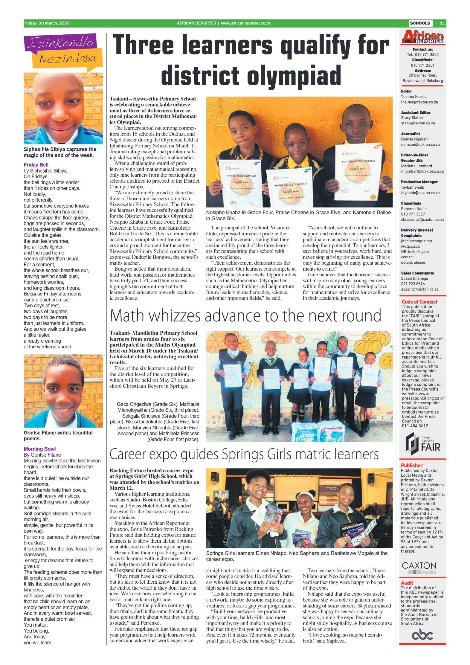 African Reporter 20 March 2026 page 11