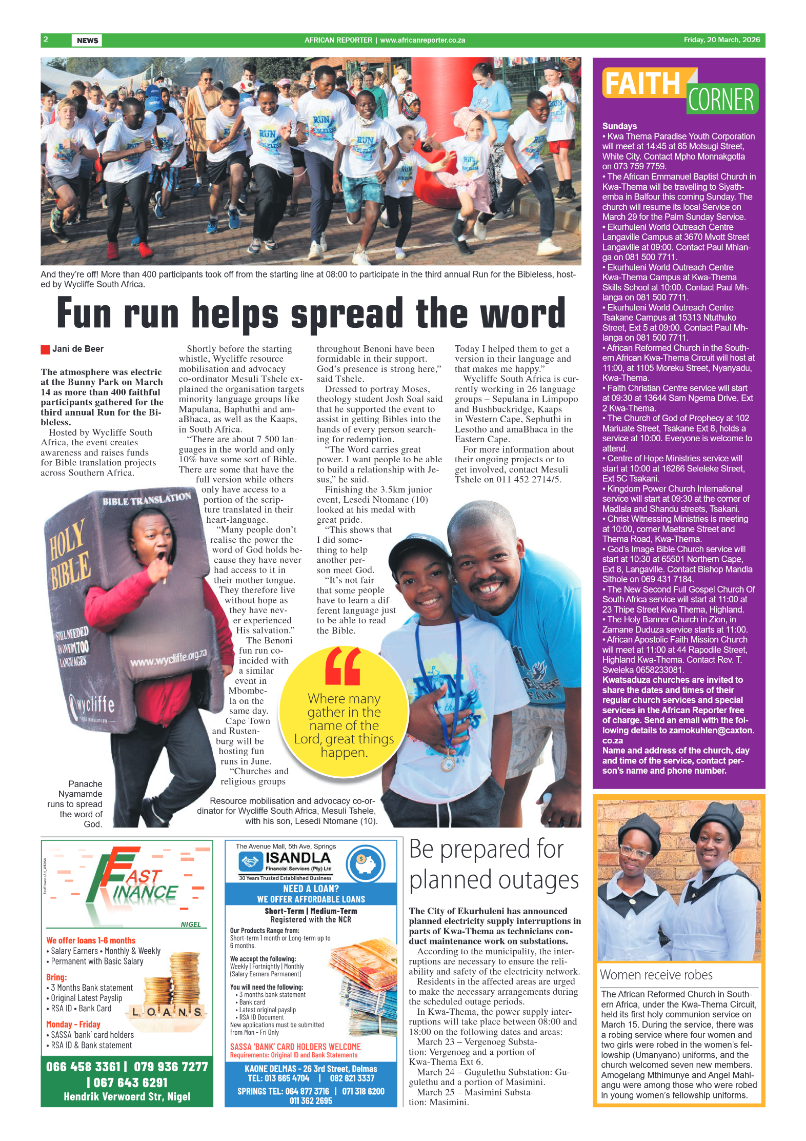 African Reporter 20 March 2026 page 2