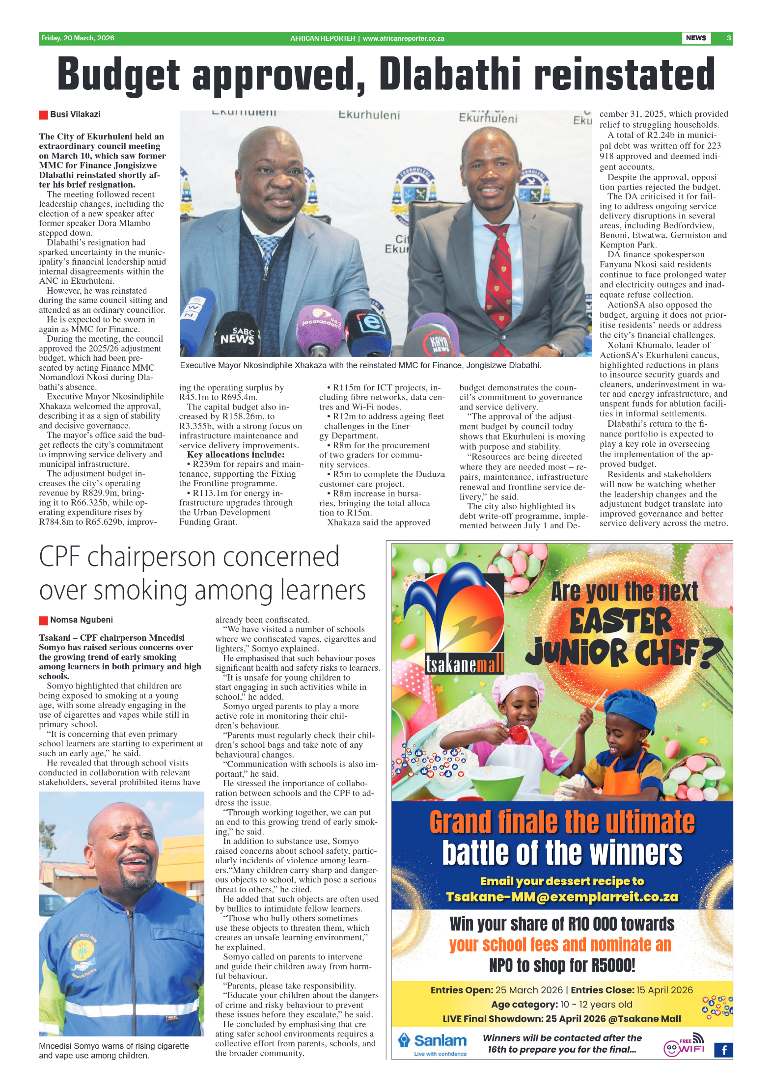African Reporter 20 March 2026 page 3