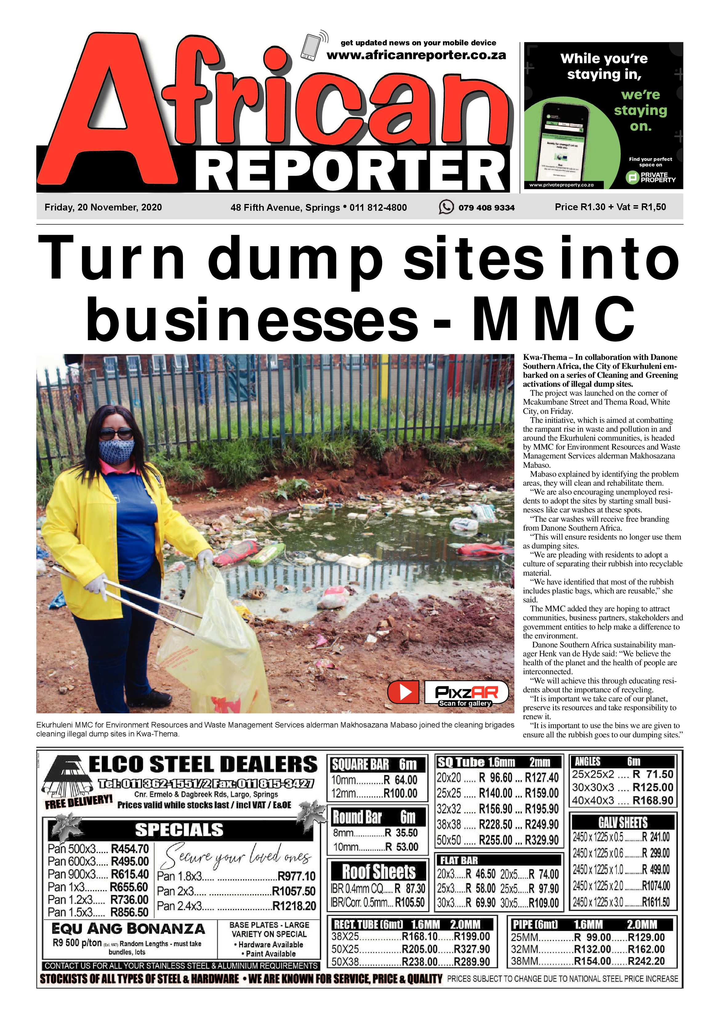 African Reporter 20 November 2020 page 1